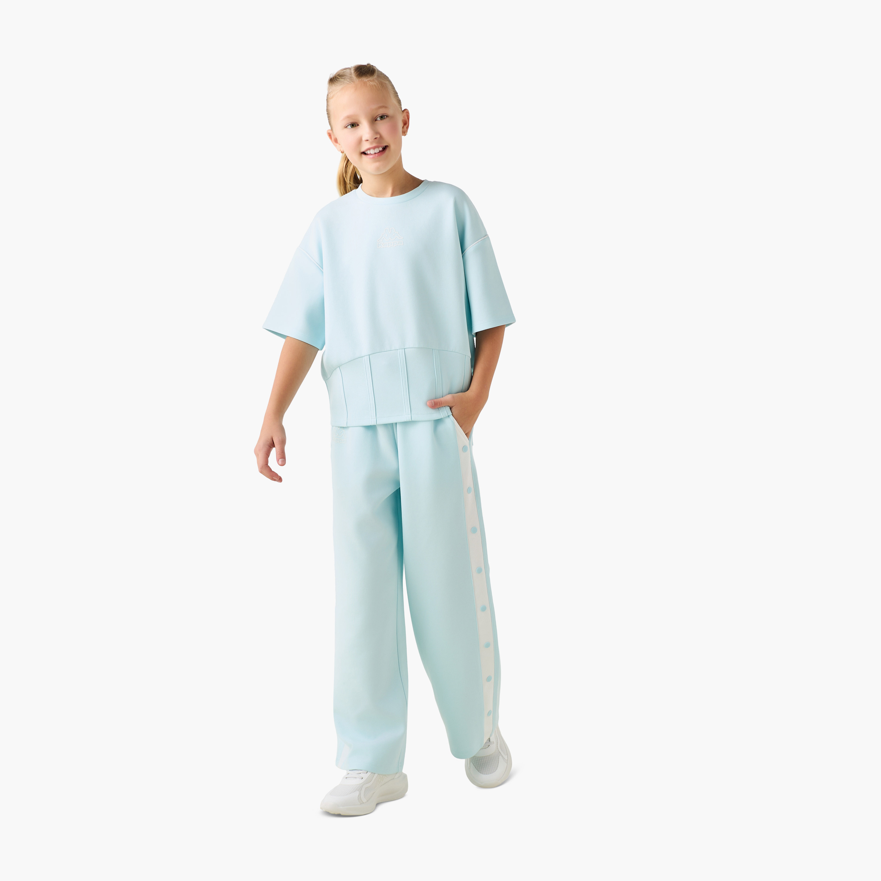 Kappa Drawstring Waist Track Pants with Pockets-girls-clothing-bottoms-joggersandtrackpants-image-2