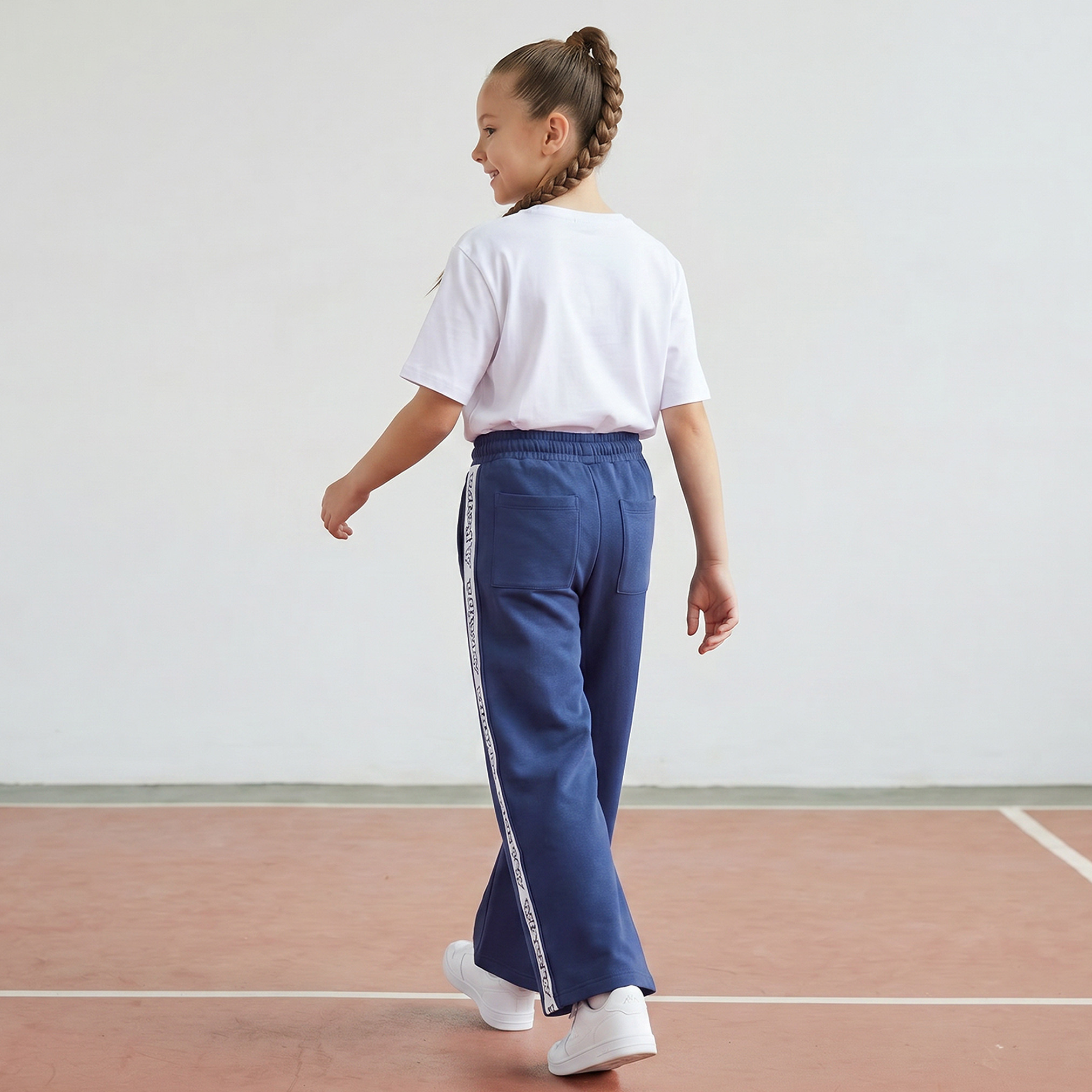 Kappa Elasticated Drawstring Waist Track Pants with Logo Print-girls-clothing-bottoms-joggersandtrackpants-image-3
