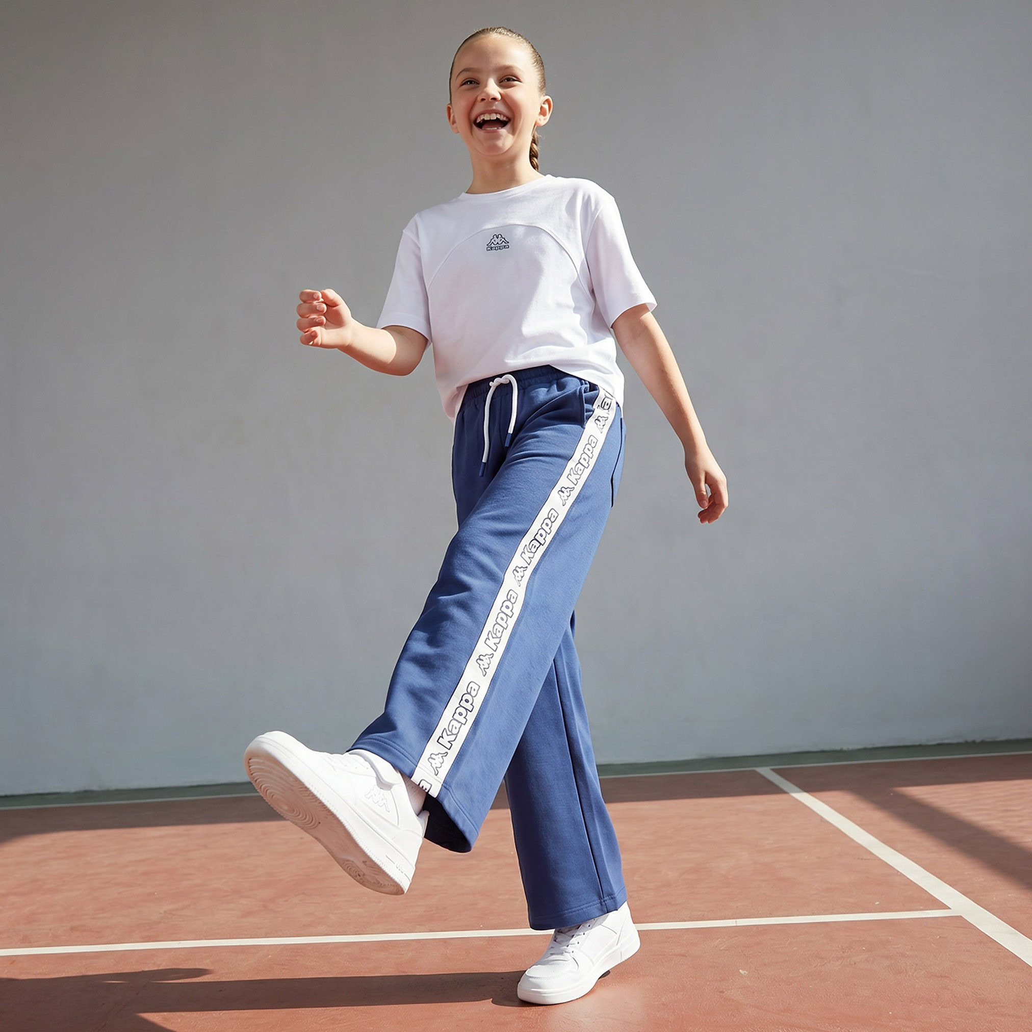 Kappa Elasticated Drawstring Waist Track Pants with Logo Print-girls-clothing-bottoms-joggersandtrackpants-image-5