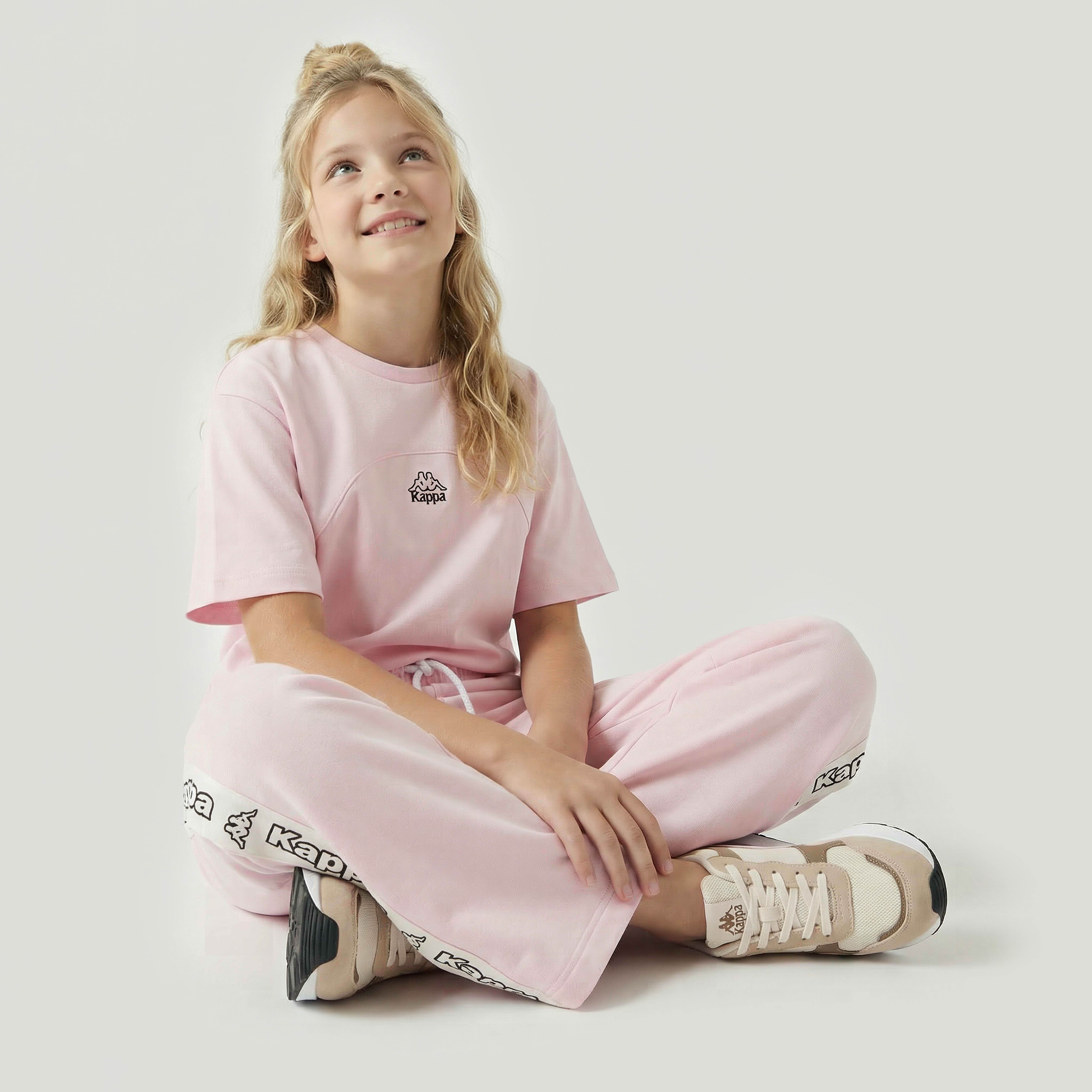 بنطلون رياضي بخصر مطاطي برباط إغلاق وتفاصيل شريط جانبي من كابا-girls-clothing-bottoms-joggersandtrackpants-image-6