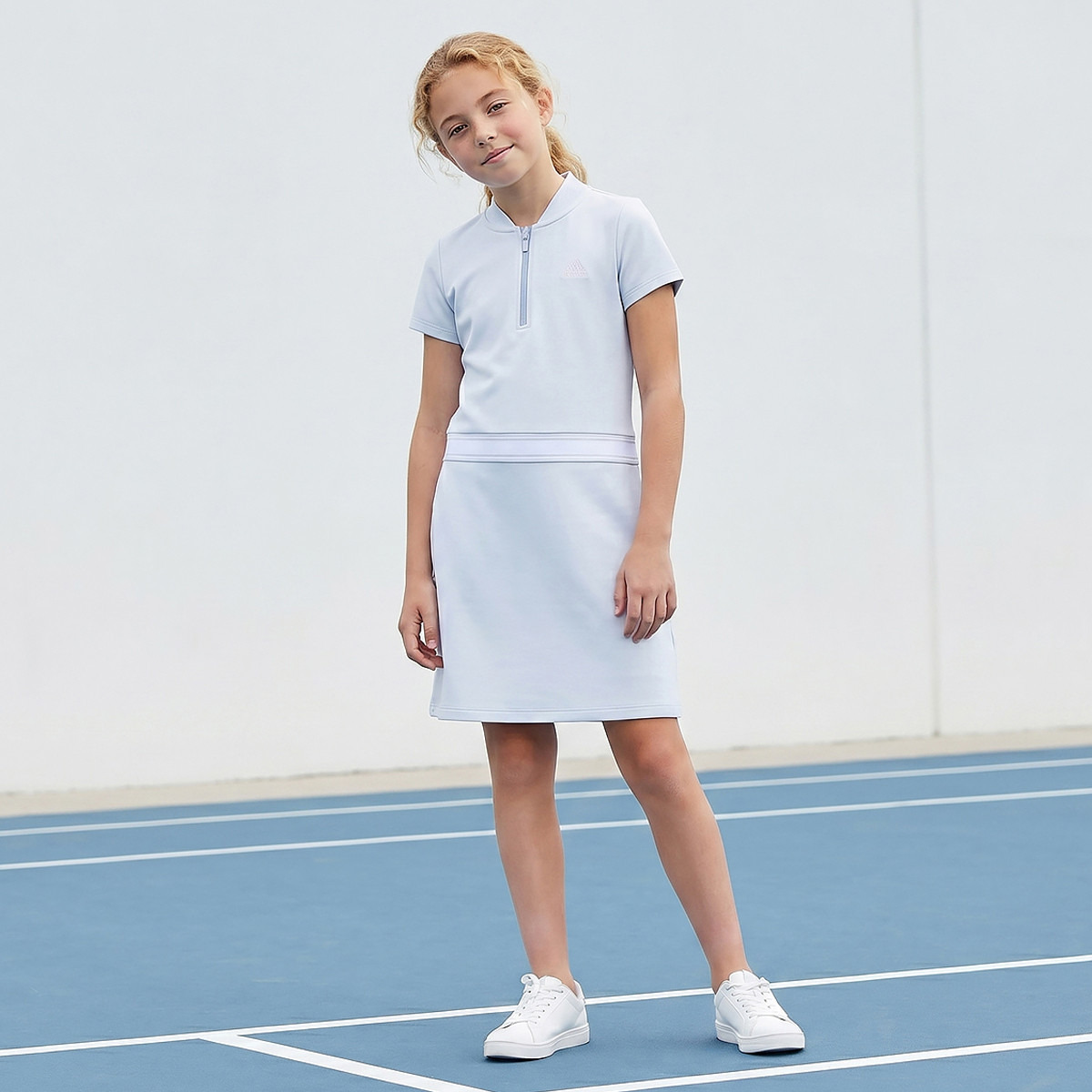 Kappa Mandarin Collar Short Sleeve Dress with Zip Closure-girls-clothing-dressesandjumpsuits-image-1