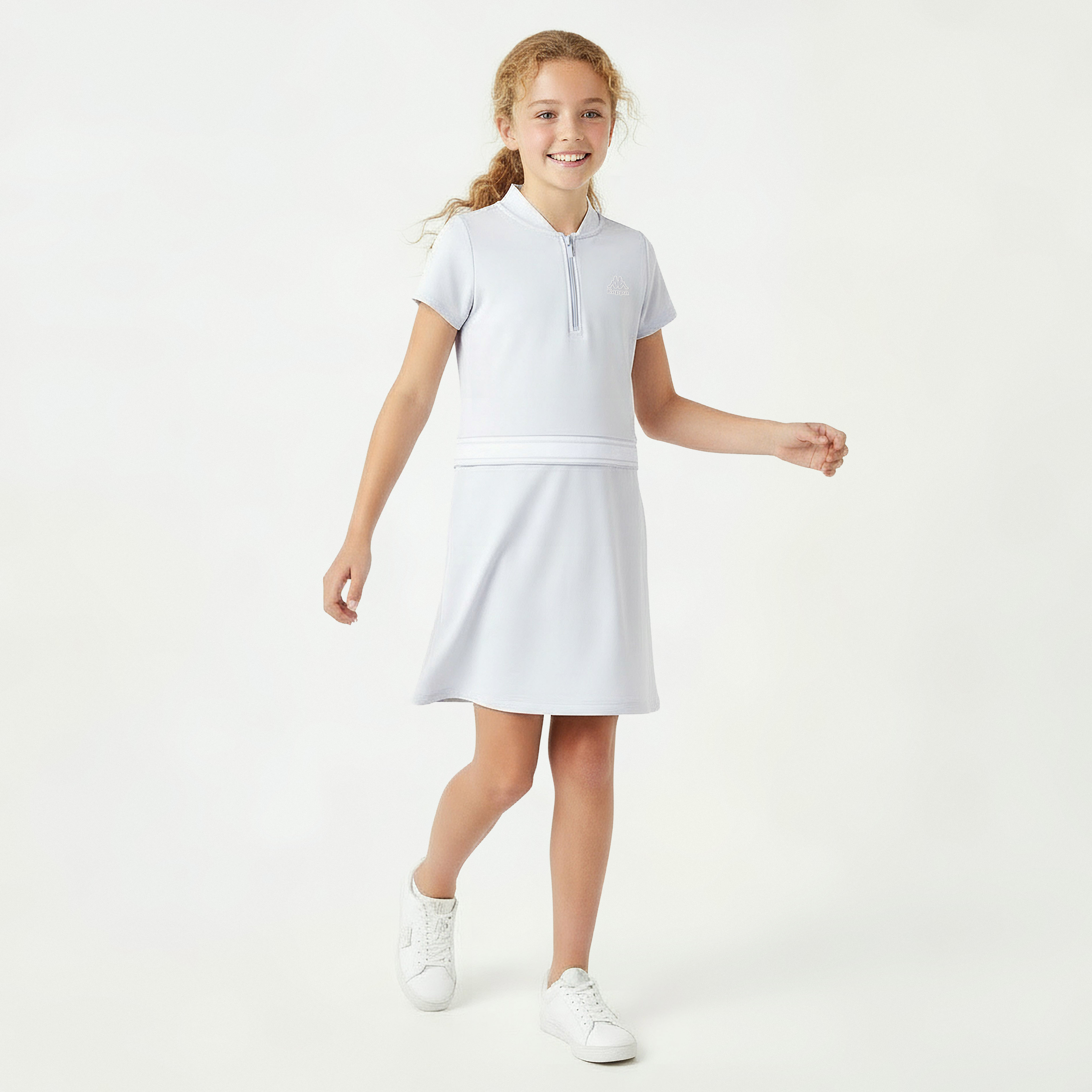 Kappa Mandarin Collar Short Sleeve Dress with Zip Closure-girls-clothing-dressesandjumpsuits-image-2