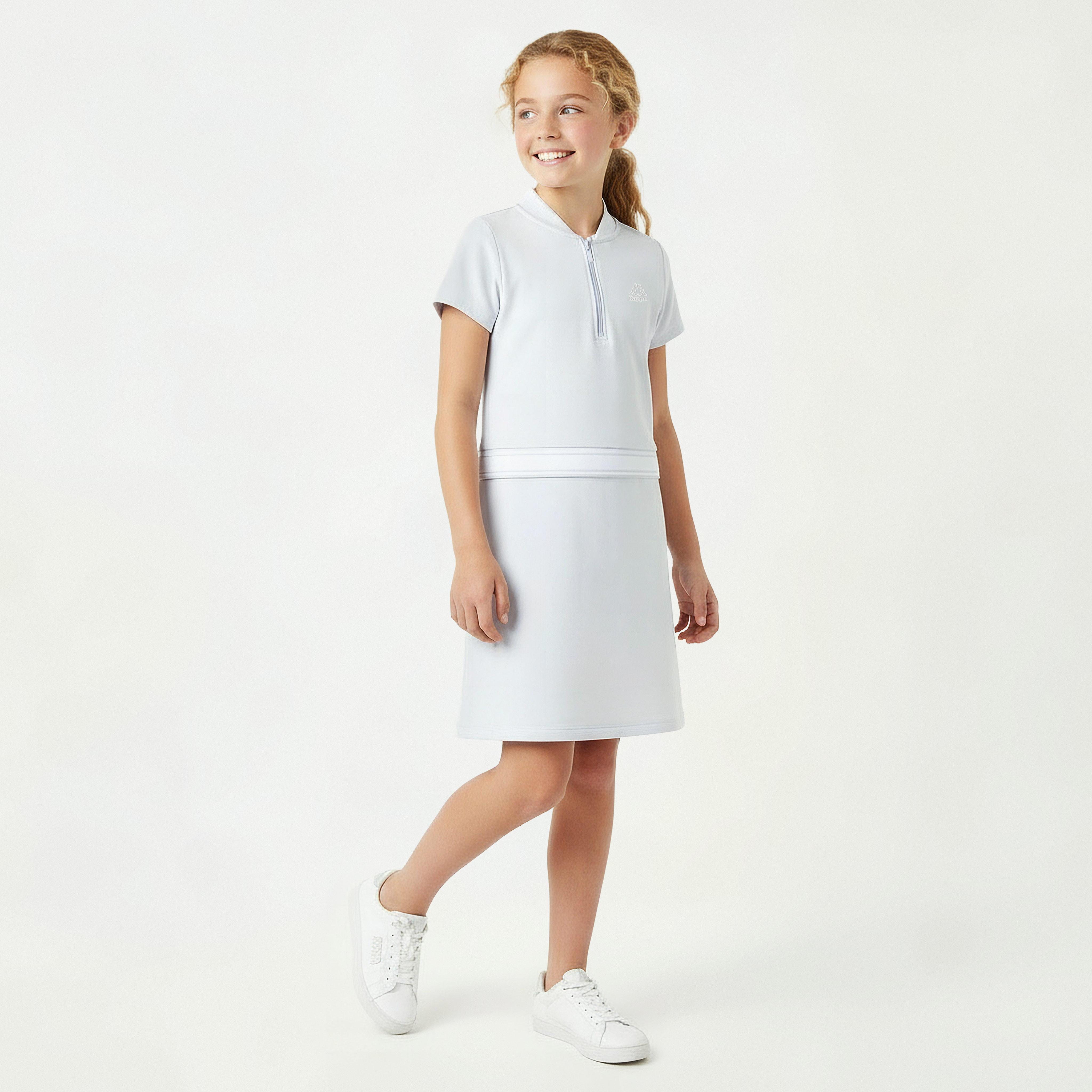 Kappa Mandarin Collar Short Sleeve Dress with Zip Closure-girls-clothing-dressesandjumpsuits-image-5