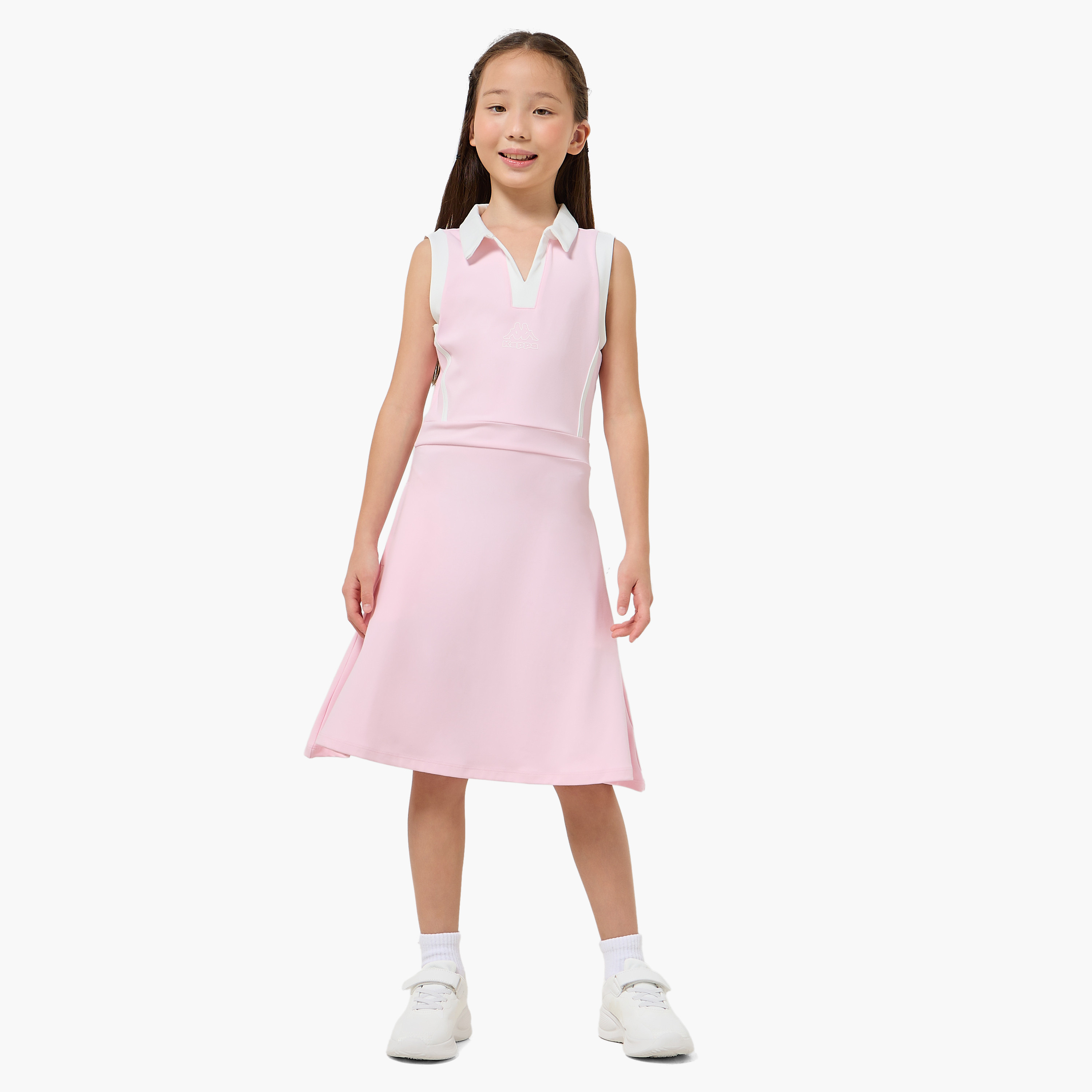 Kappa Collared Sleeveless Knee Length A-Line Dress with Pockets-girls-clothing-dressesandjumpsuits-image-2
