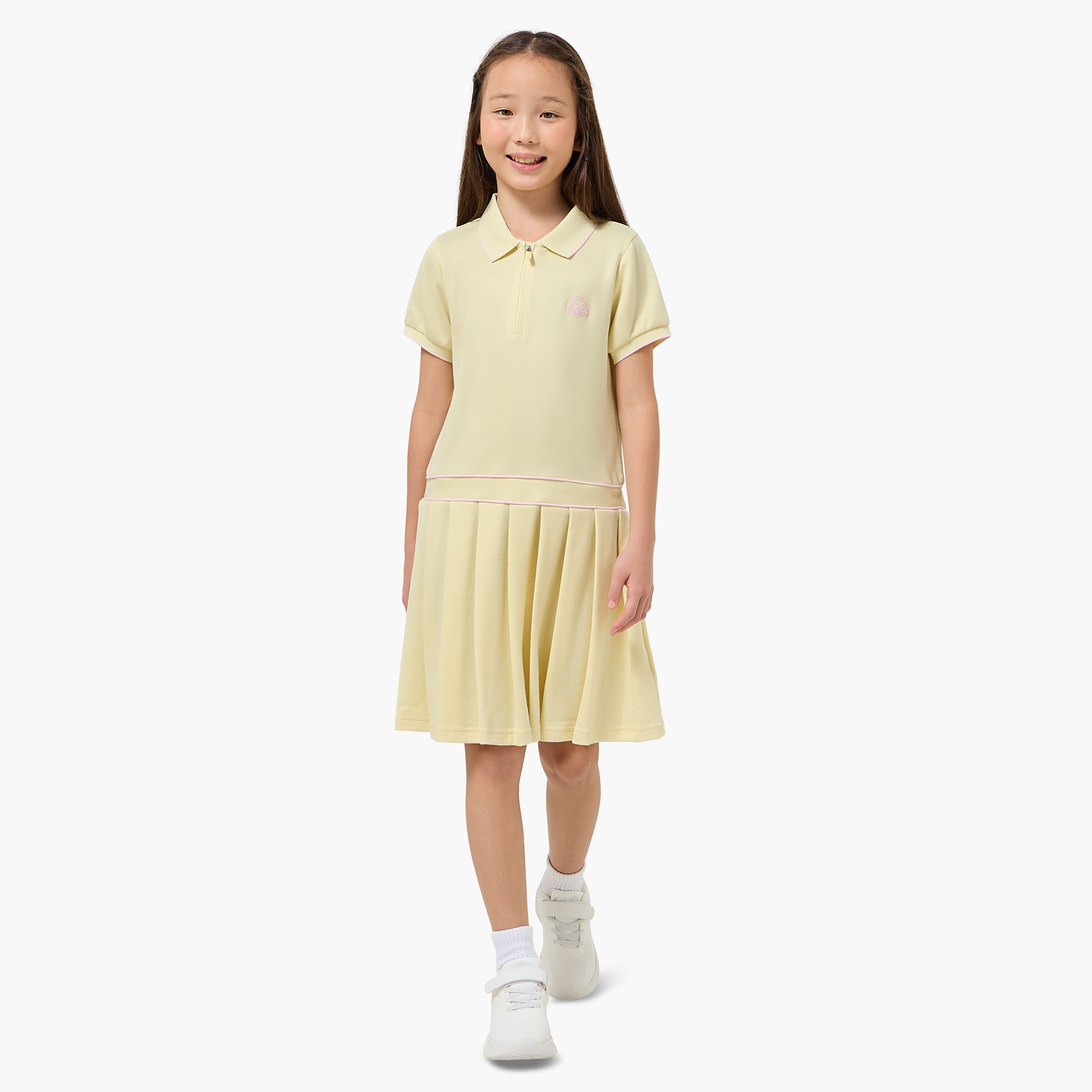 Kappa Collared Short Sleeve Dress with Pleats-girls-clothing-dressesandjumpsuits-image-2