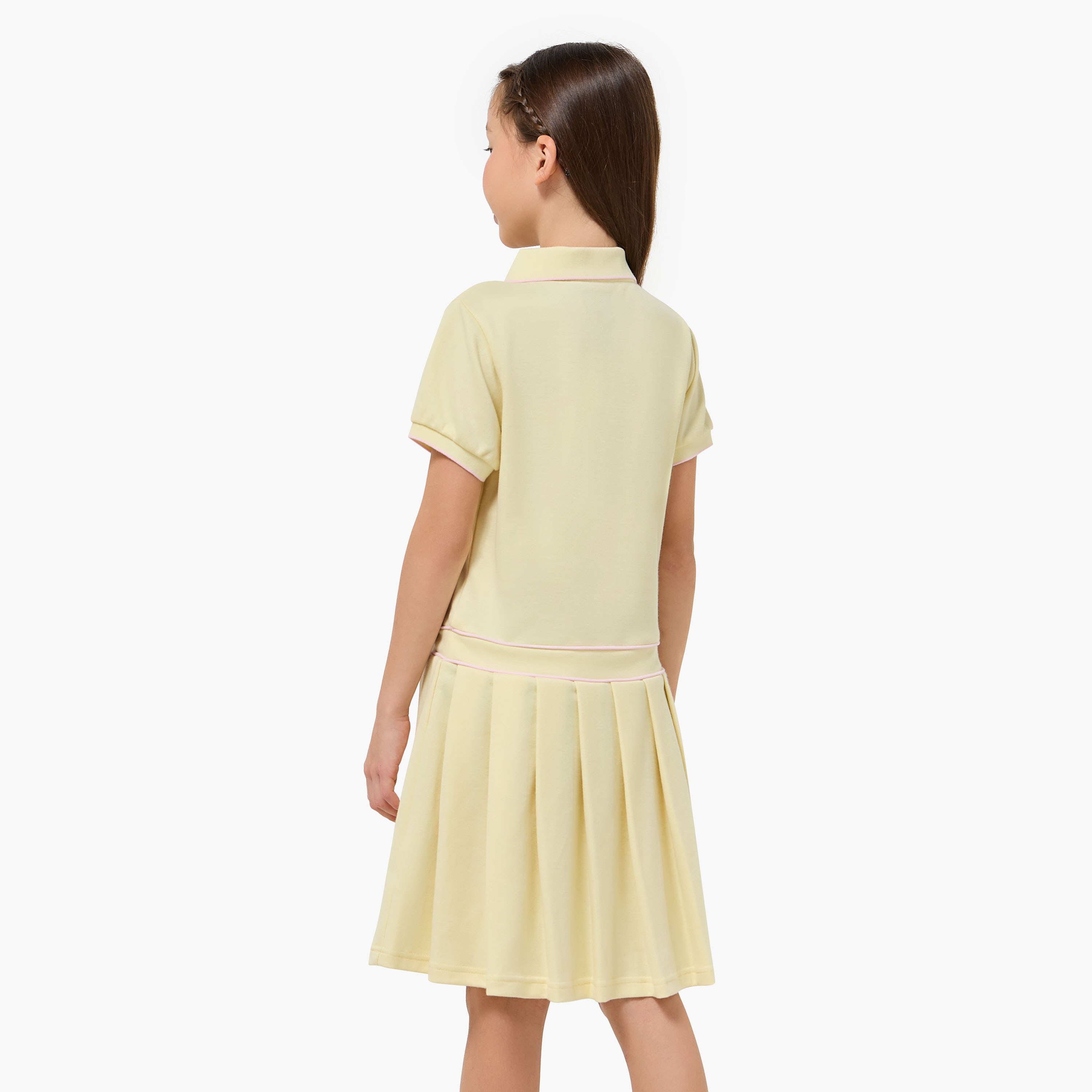 Kappa Collared Short Sleeve Dress with Pleats-girls-clothing-dressesandjumpsuits-image-3