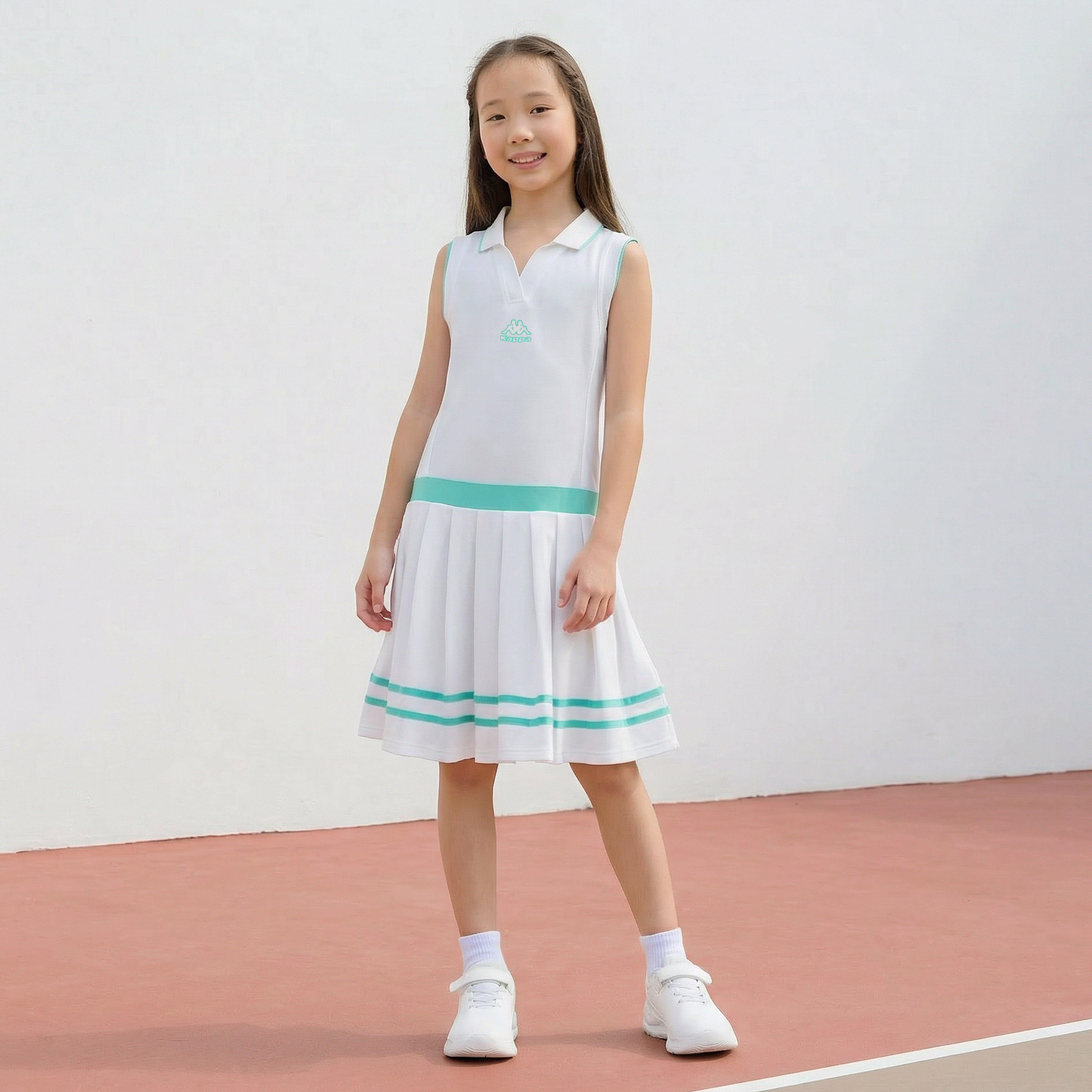 Kappa Collared Sleeveless Dress with Stripes-girls-clothing-dressesandjumpsuits-image-1