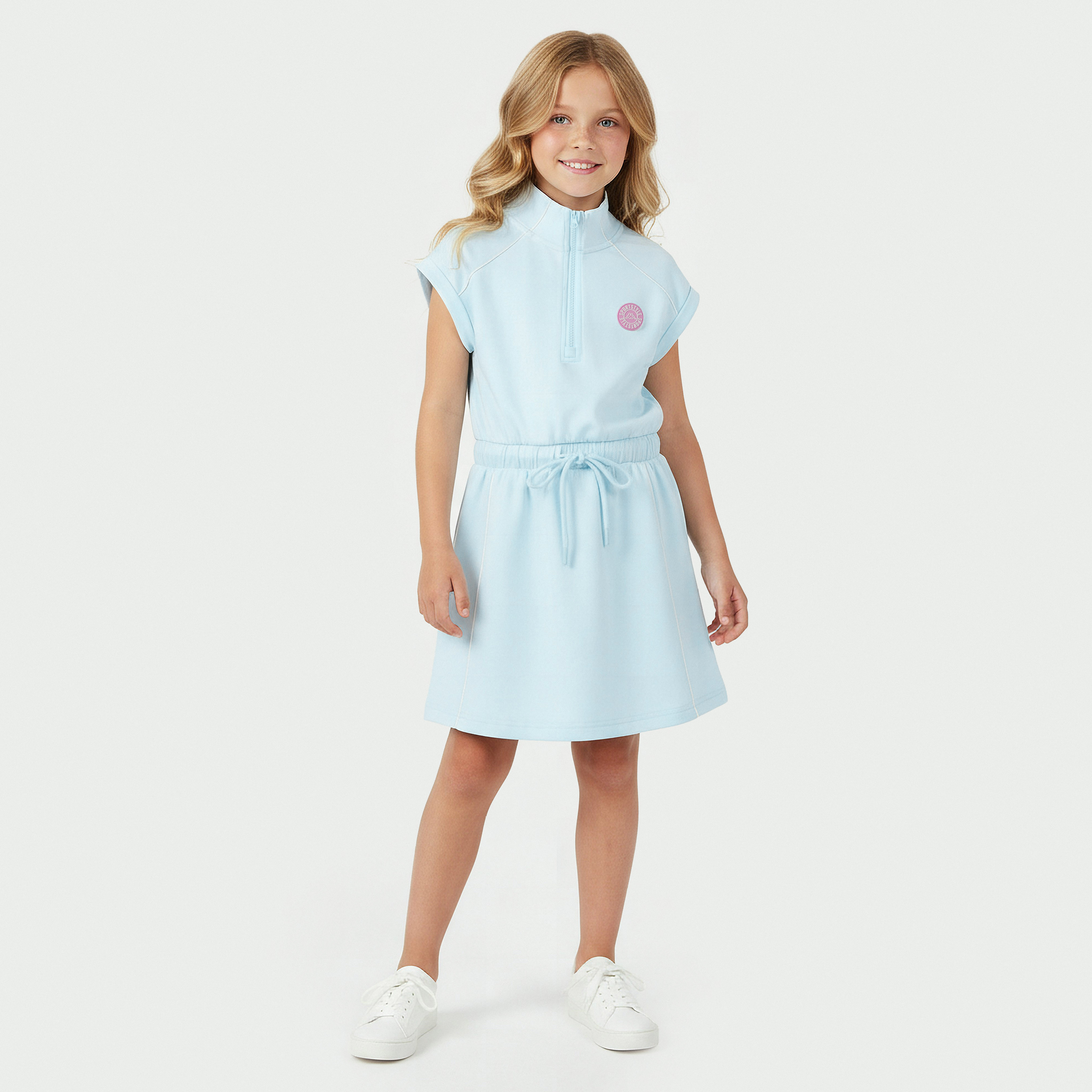 Kappa High Neck Sleeveless Midi Dress with Drawstring Waist-girls-clothing-dressesandjumpsuits-image-1