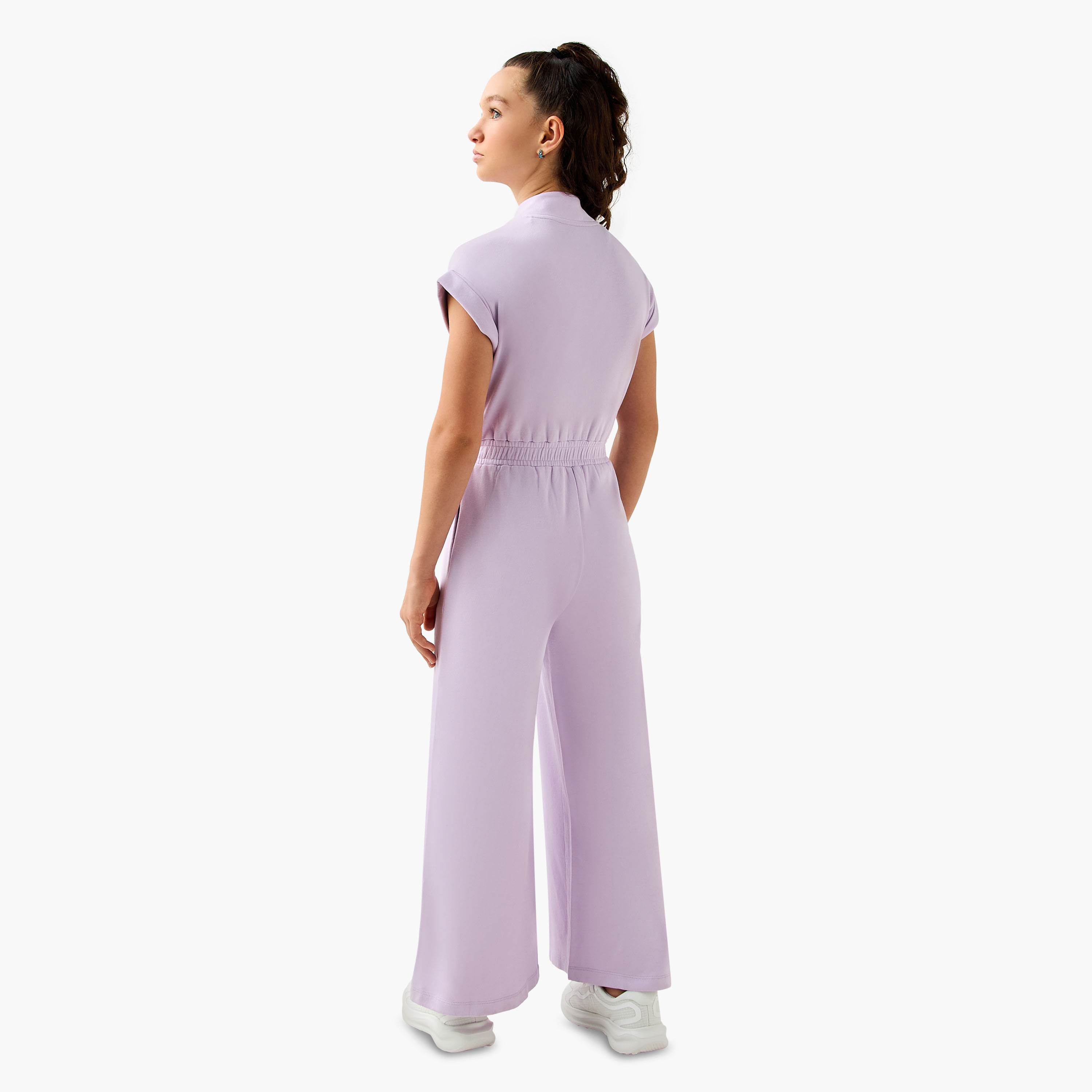 Kappa High Neck Short Sleeves Jumpsuit with Zip Closure-girls-clothing-dressesandjumpsuits-image-3