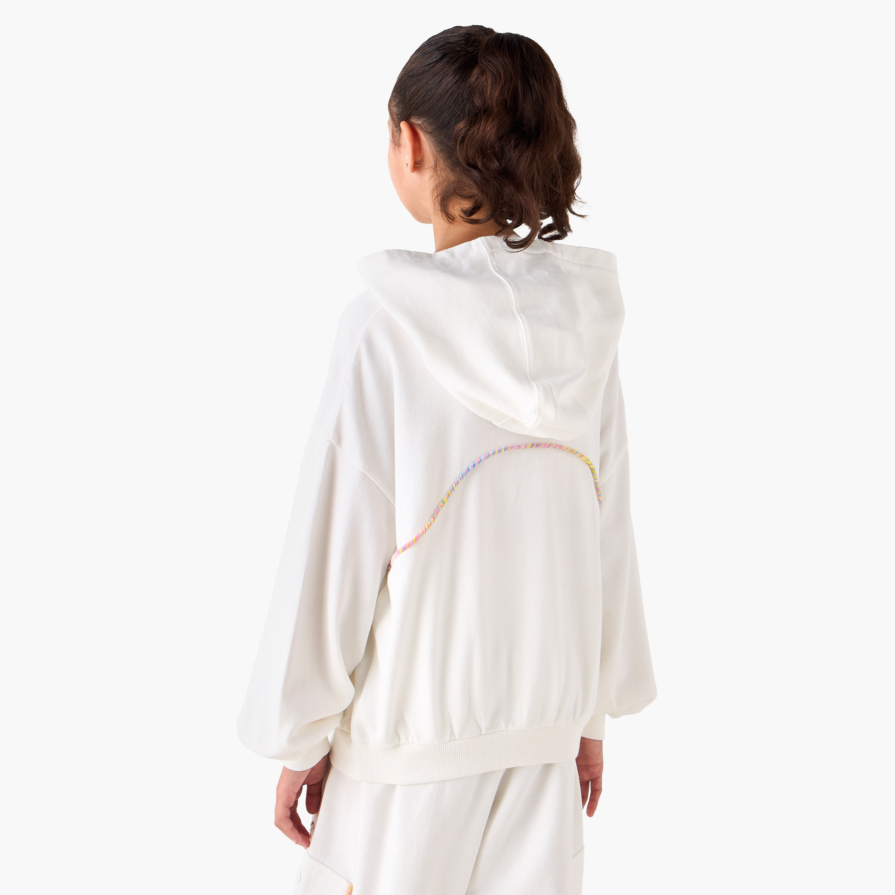 Kappa Hooded Sweatshirt with Long Sleeves-girls-clothing-winterwear-sweatshirts-image-3