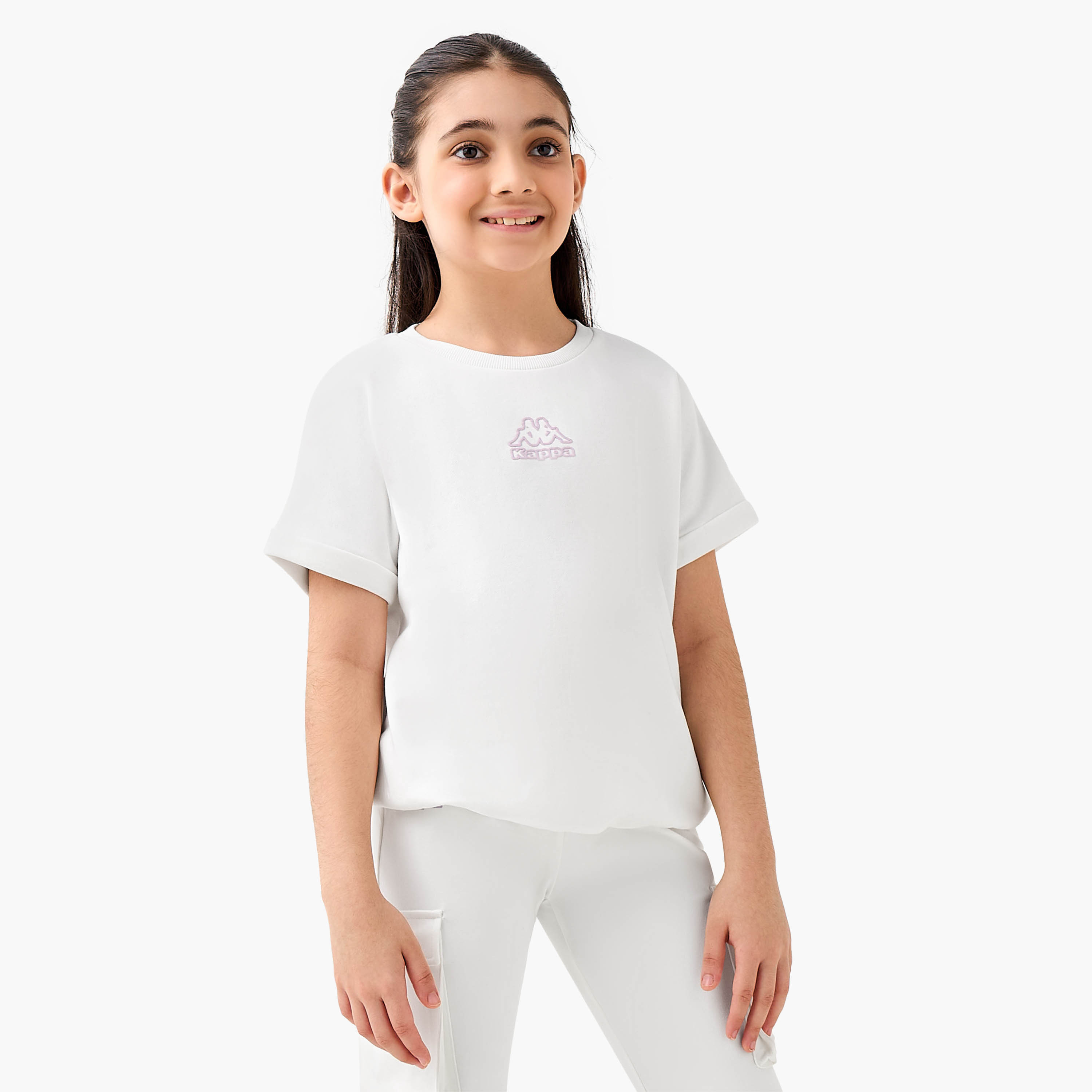 Kappa Crew Neck Short Sleeves T-shirt with Logo-girls-clothing-tshirts-image-1