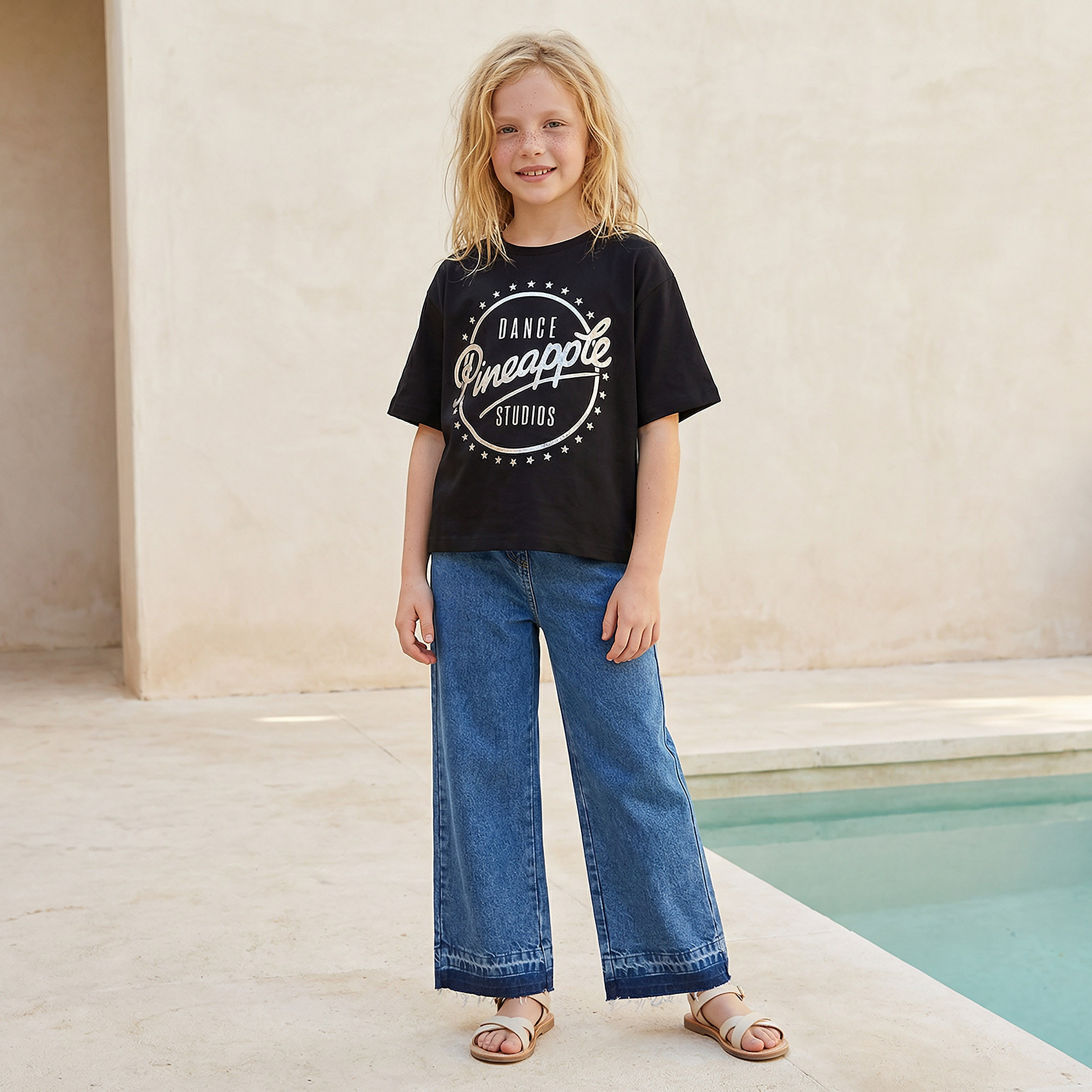 Pineapple Crew Neck Short Sleeves T-shirt with Graphic Print-girls-clothing-tshirts-image-2