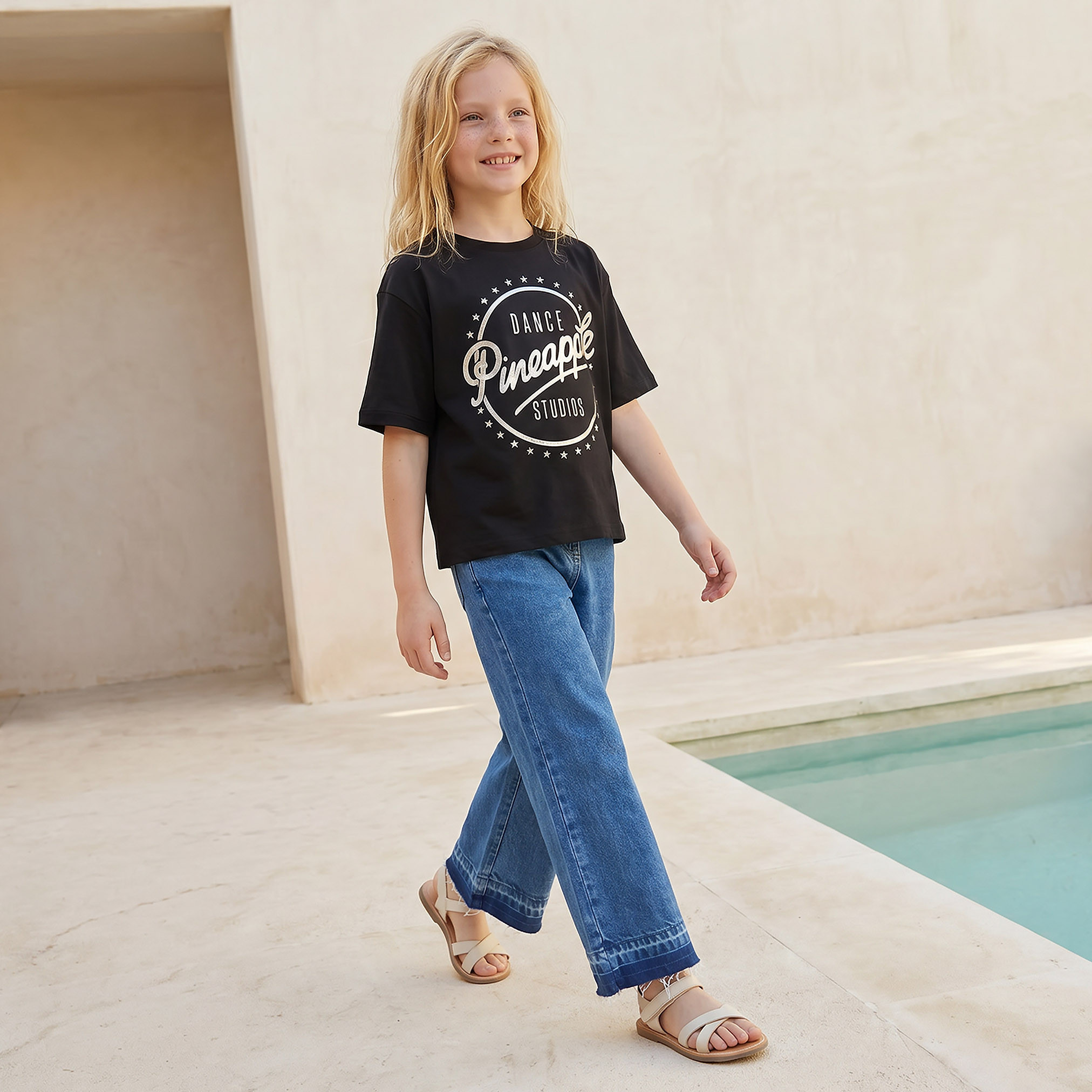 Pineapple Crew Neck Short Sleeves T-shirt with Graphic Print-girls-clothing-tshirts-image-5