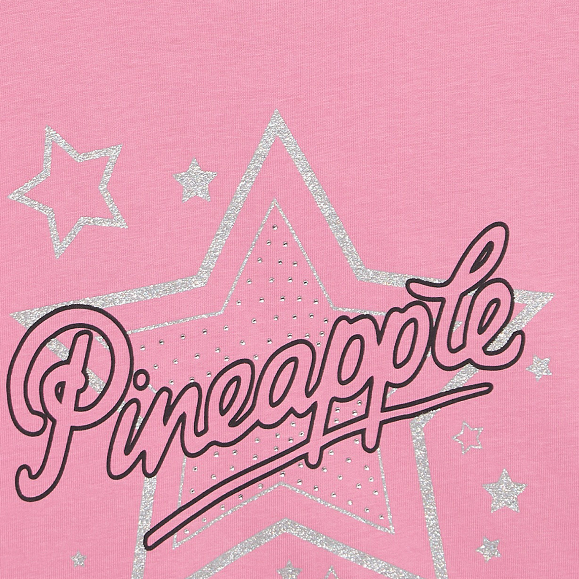Pineapple Round Neck Short Sleeves T-shirt with Star Print-girls-clothing-tshirts-image-4