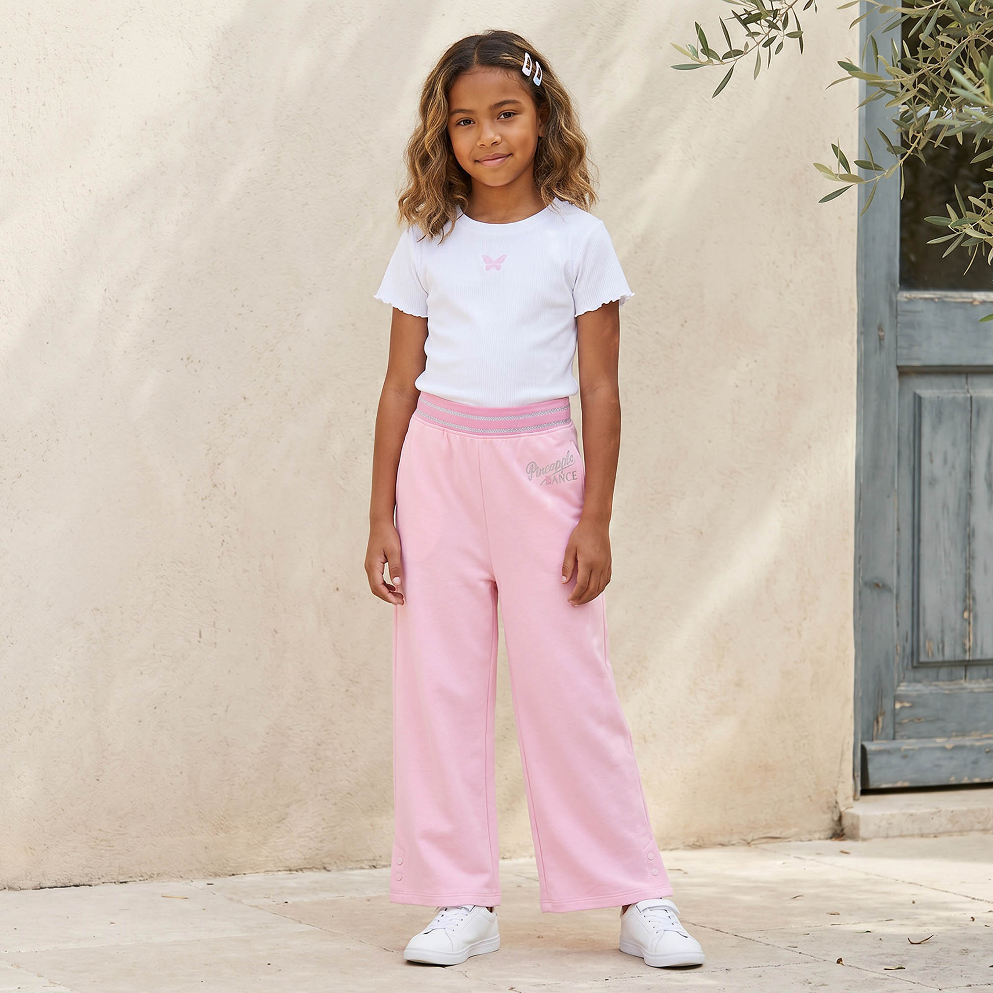 Pineapple Elasticated Waist Track Pants with Pockets-girls-clothing-bottoms-joggersandtrackpants-image-2