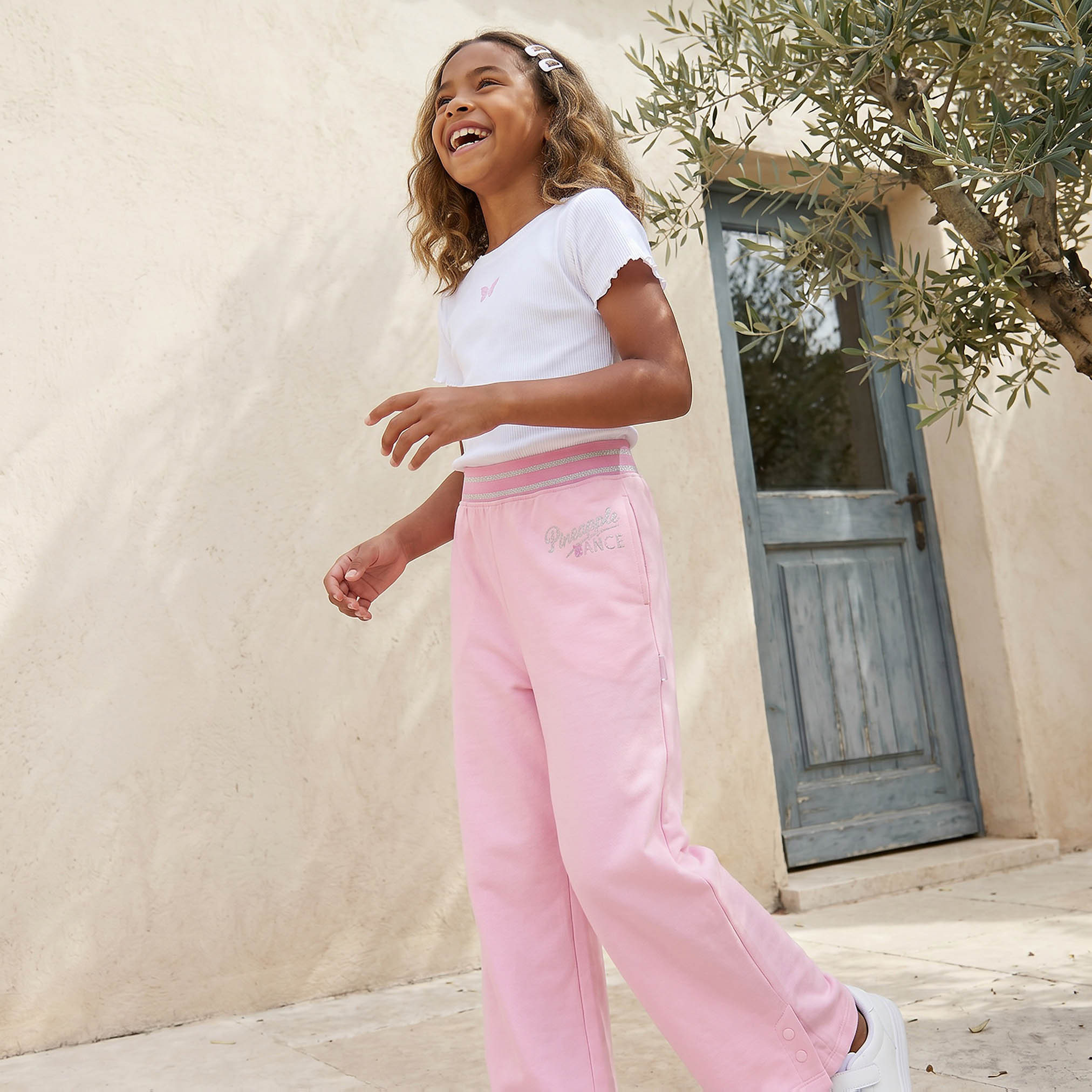 Pineapple Elasticated Waist Track Pants with Pockets-girls-clothing-bottoms-joggersandtrackpants-image-5