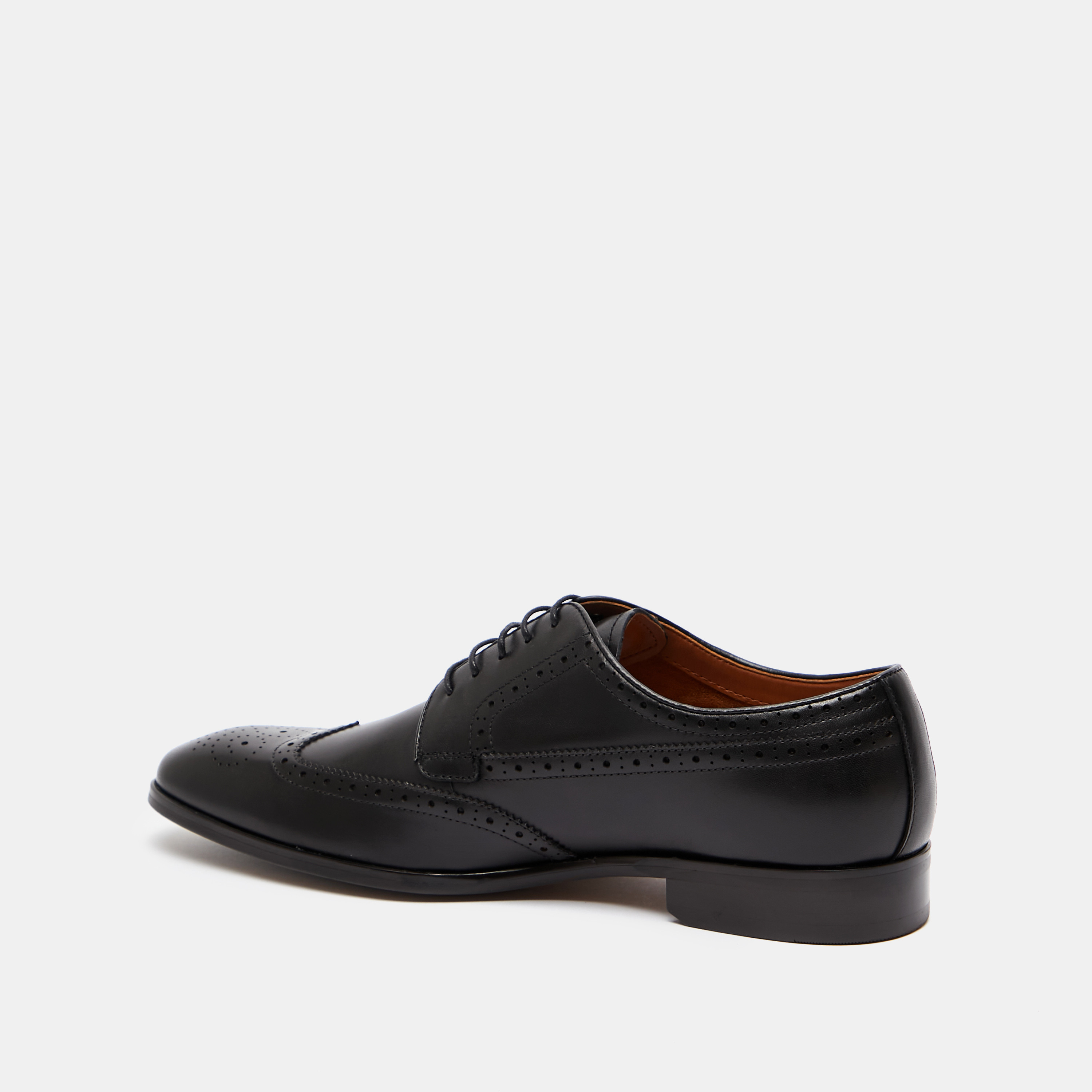 Black brogue hot sale shoes