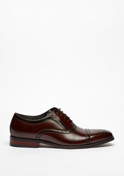 Duchini Men's Textured Oxford Shoes with Lace-Up Closure