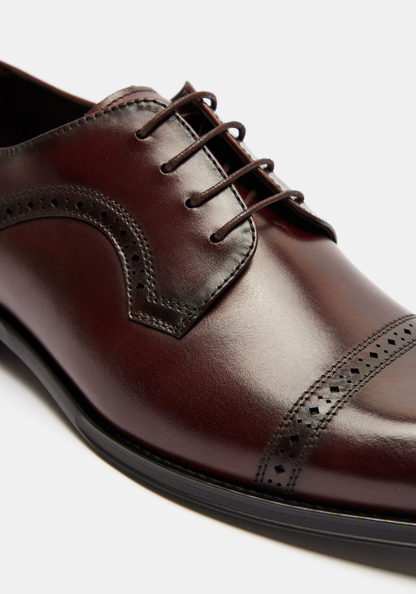 Duchini Men's Solid Derby Shoes with Lace-Up Closure-Men%27s Formal Shoes-image-2