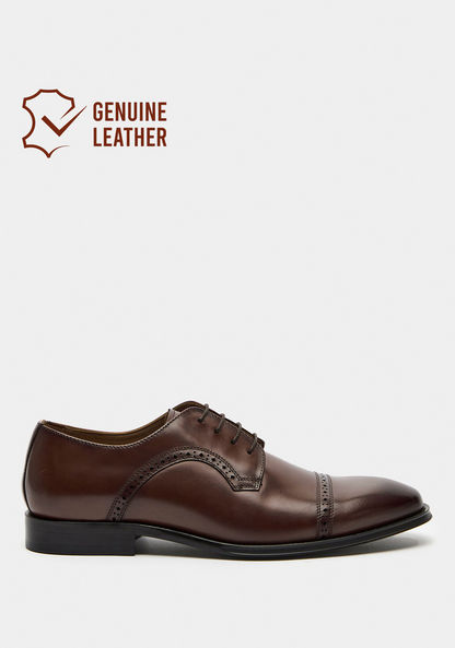 Duchini Men's Solid Derby Shoes with Lace-Up Closure-Men%27s Formal Shoes-image-0