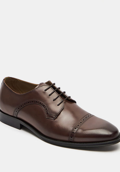 Duchini Men's Solid Derby Shoes with Lace-Up Closure-Men%27s Formal Shoes-image-1