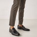 Duchini Men's Monogram Embossed Leather Slip-On Loafers-Loafers-thumbnail-1