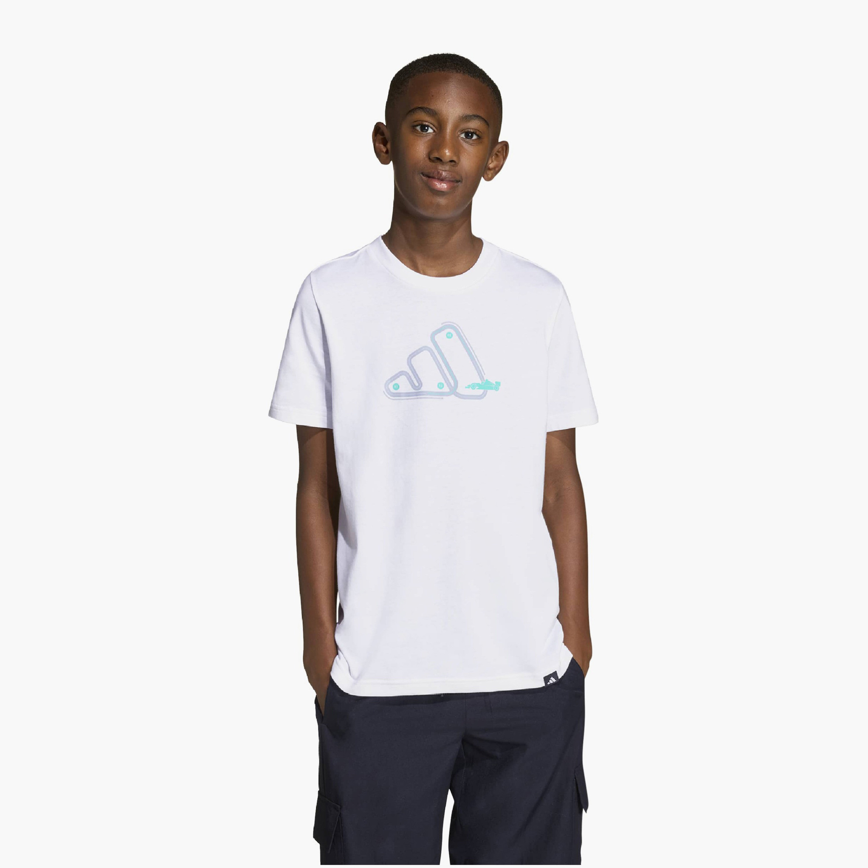 adidas Crew Neck Short Sleeves T-shirt with Logo Print-boys-clothing-sportswear-tops-image-1