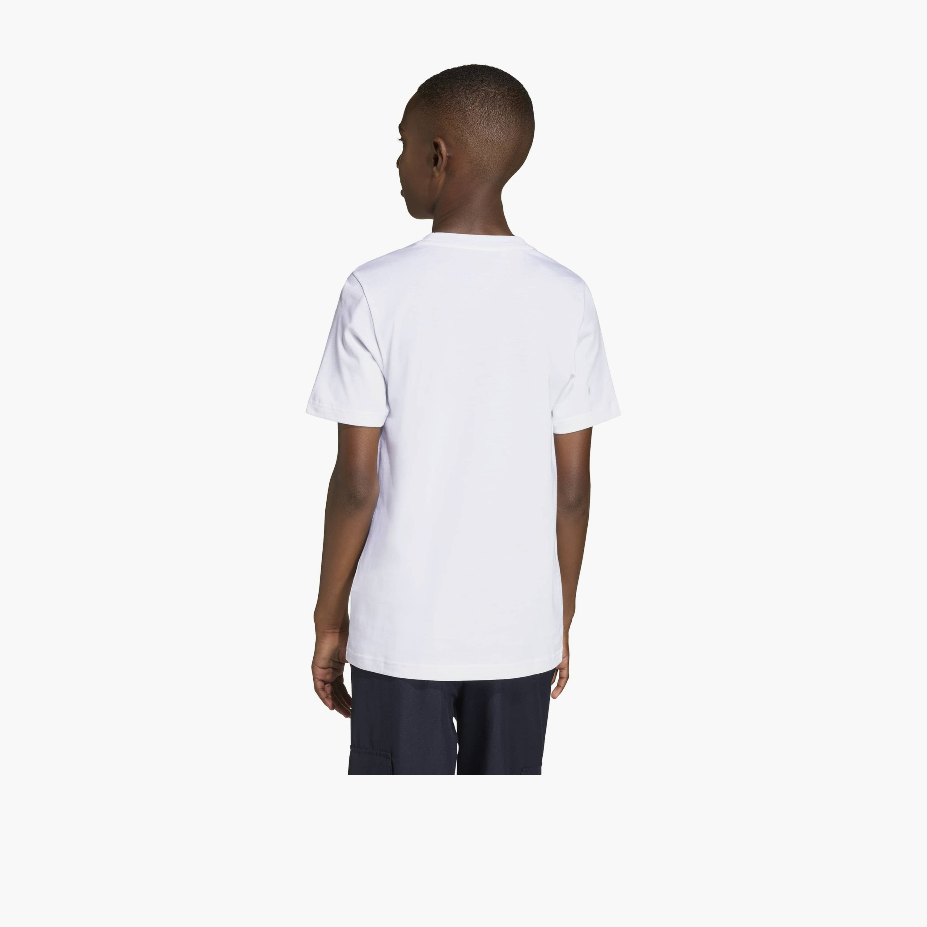 adidas Crew Neck Short Sleeves T-shirt with Logo Print-boys-clothing-sportswear-tops-image-3