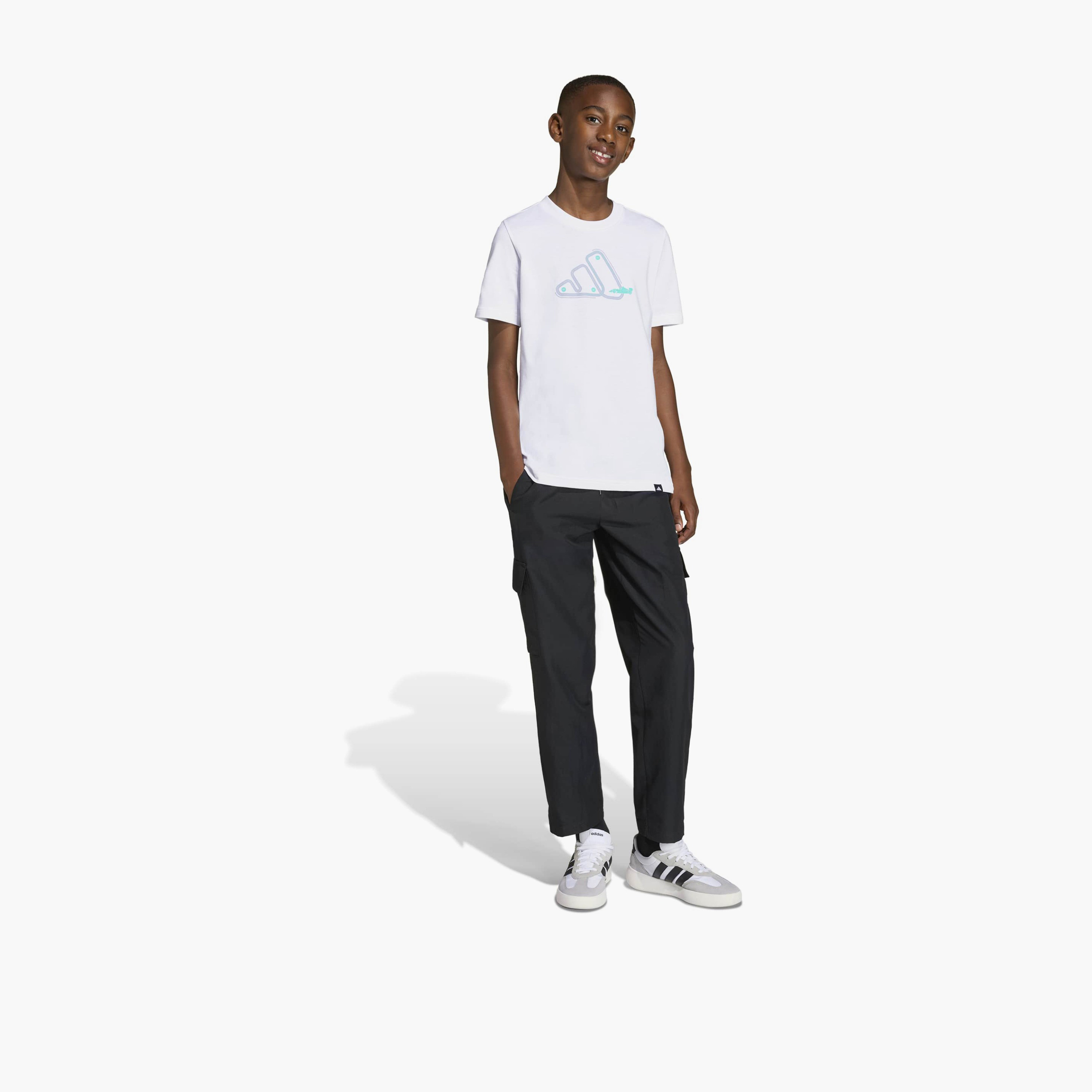 adidas Crew Neck Short Sleeves T-shirt with Logo Print-boys-clothing-sportswear-tops-image-4