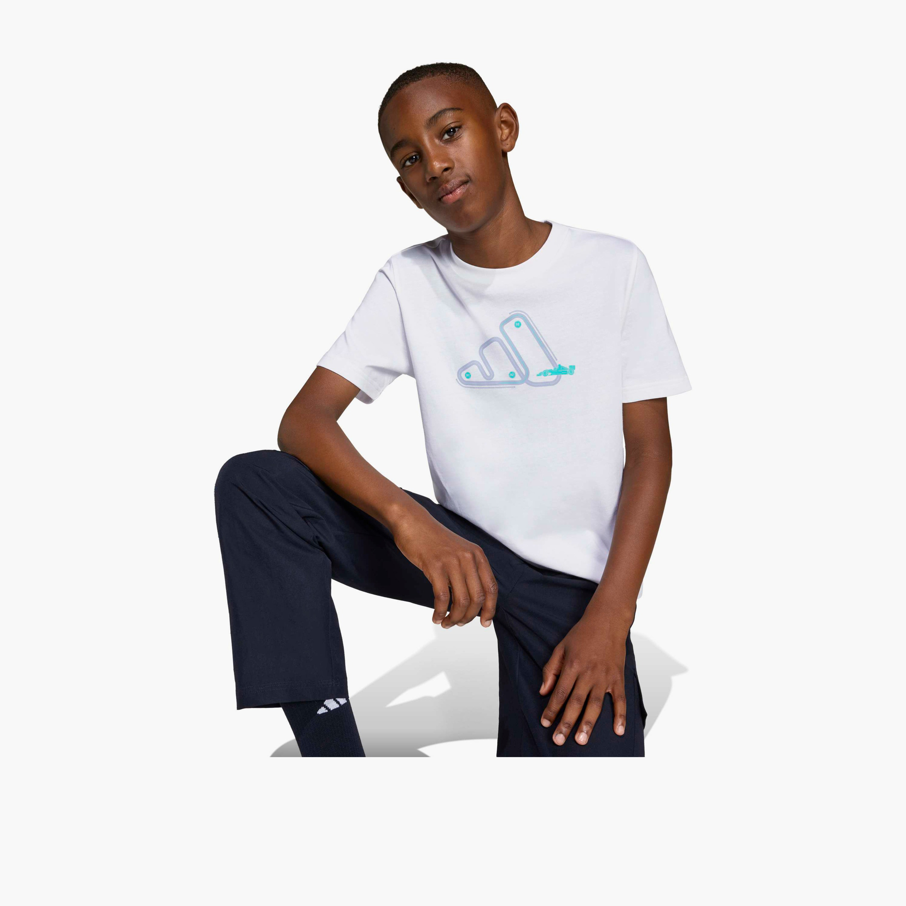 adidas Crew Neck Short Sleeves T-shirt with Logo Print-boys-clothing-sportswear-tops-image-6