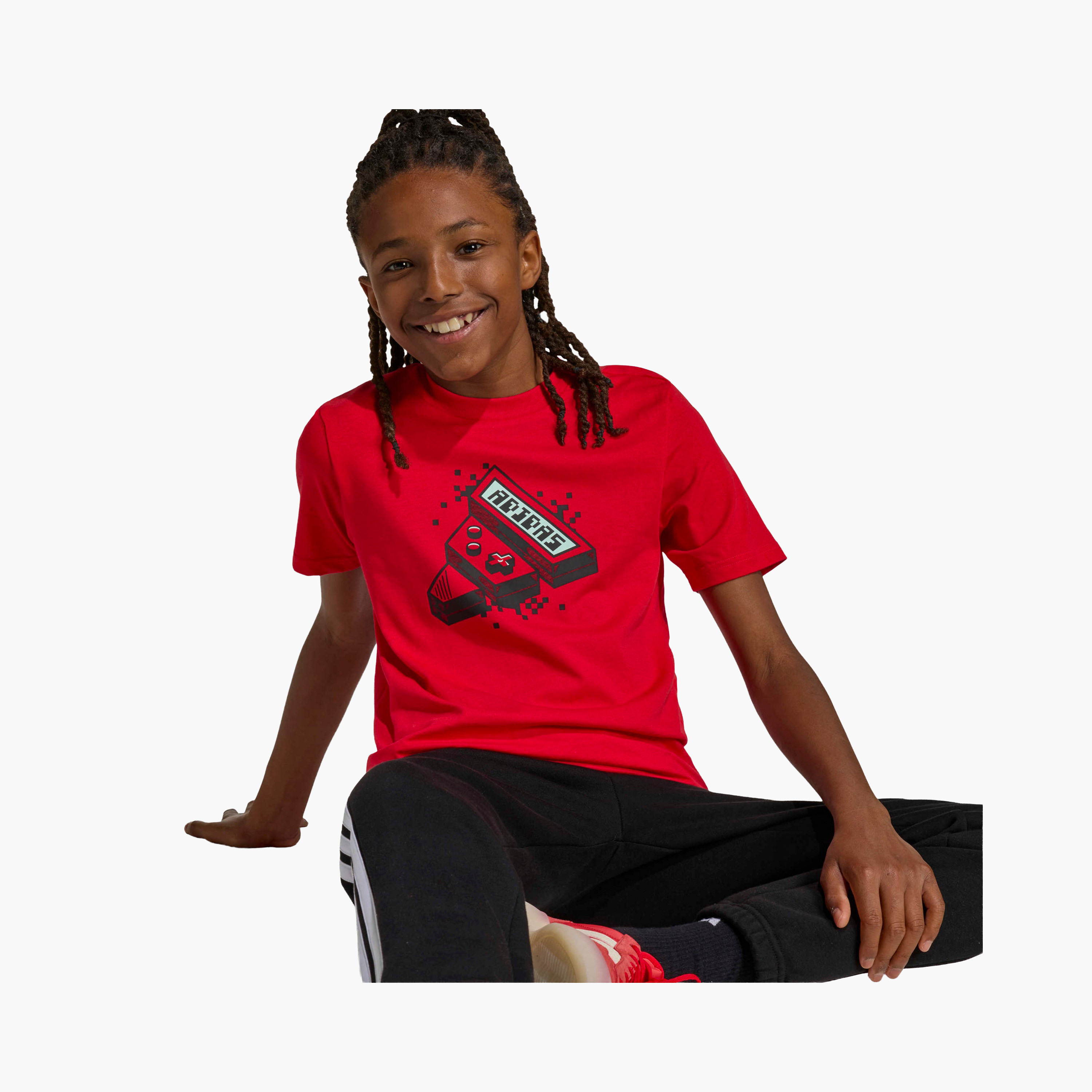 adidas Crew Neck Short Sleeves T-shirt with Game Print-boys-clothing-sportswear-tops-image-3