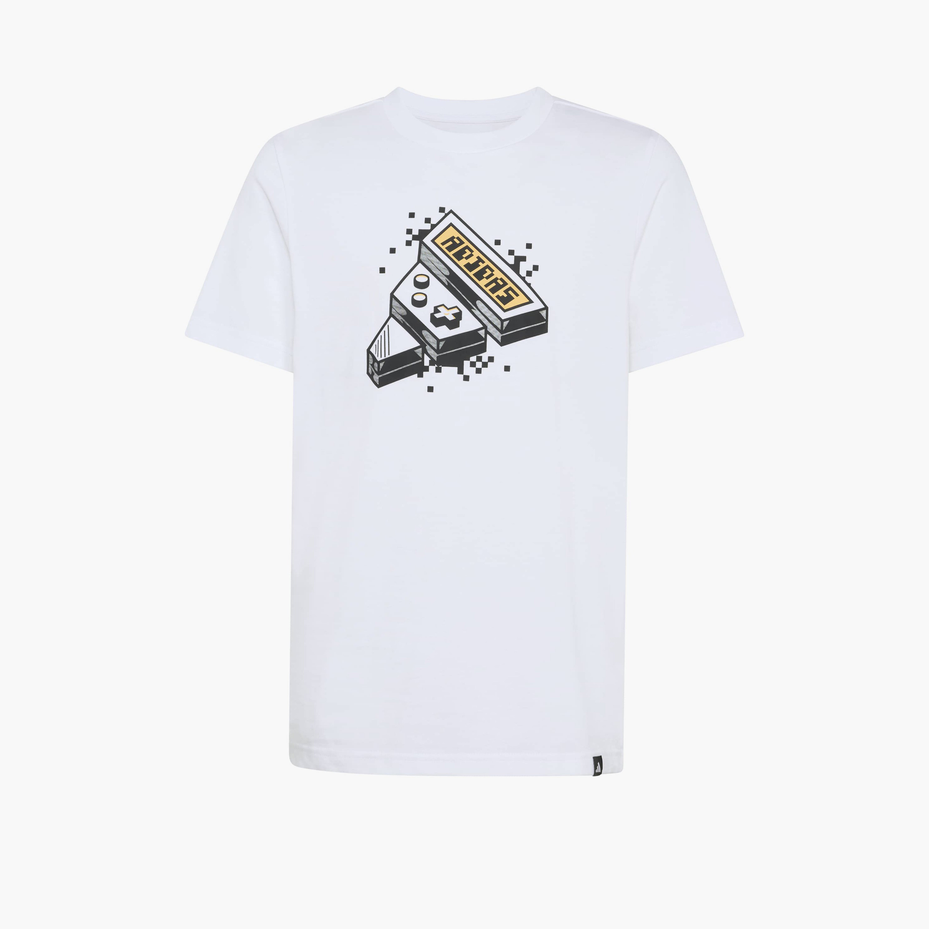 adidas Crew Neck Short Sleeves T-shirt with Game Print-boys-clothing-sportswear-tops-image-2