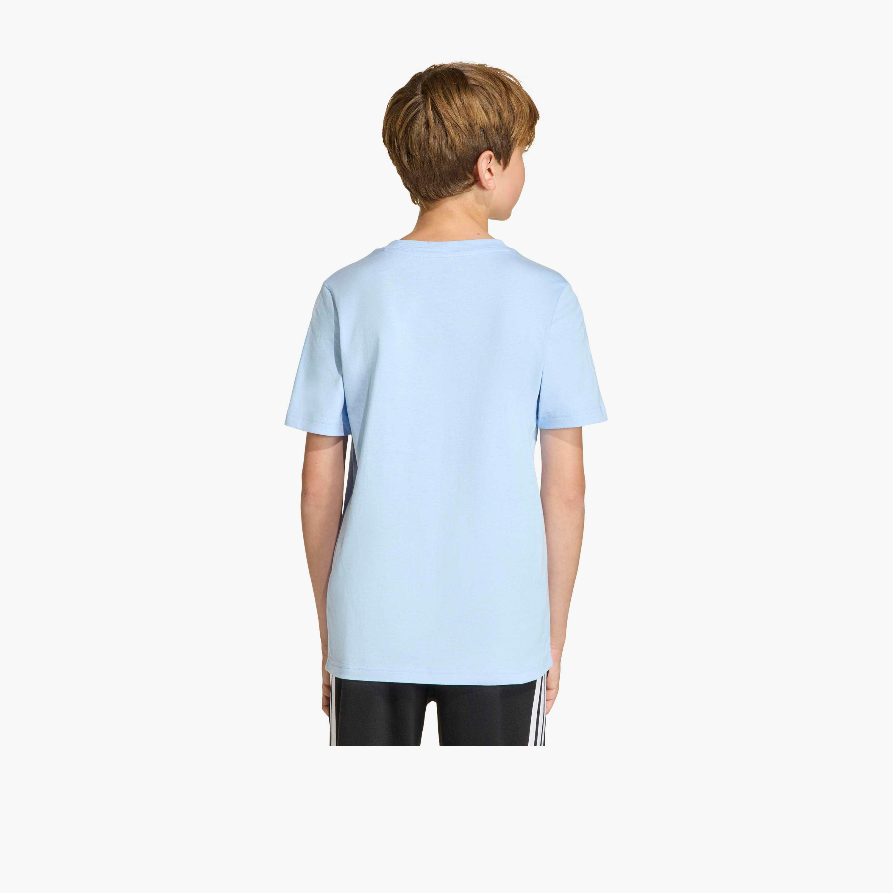adidas Crew Neck Short Sleeves T-shirt with Football Print-boys-clothing-sportswear-tops-image-3