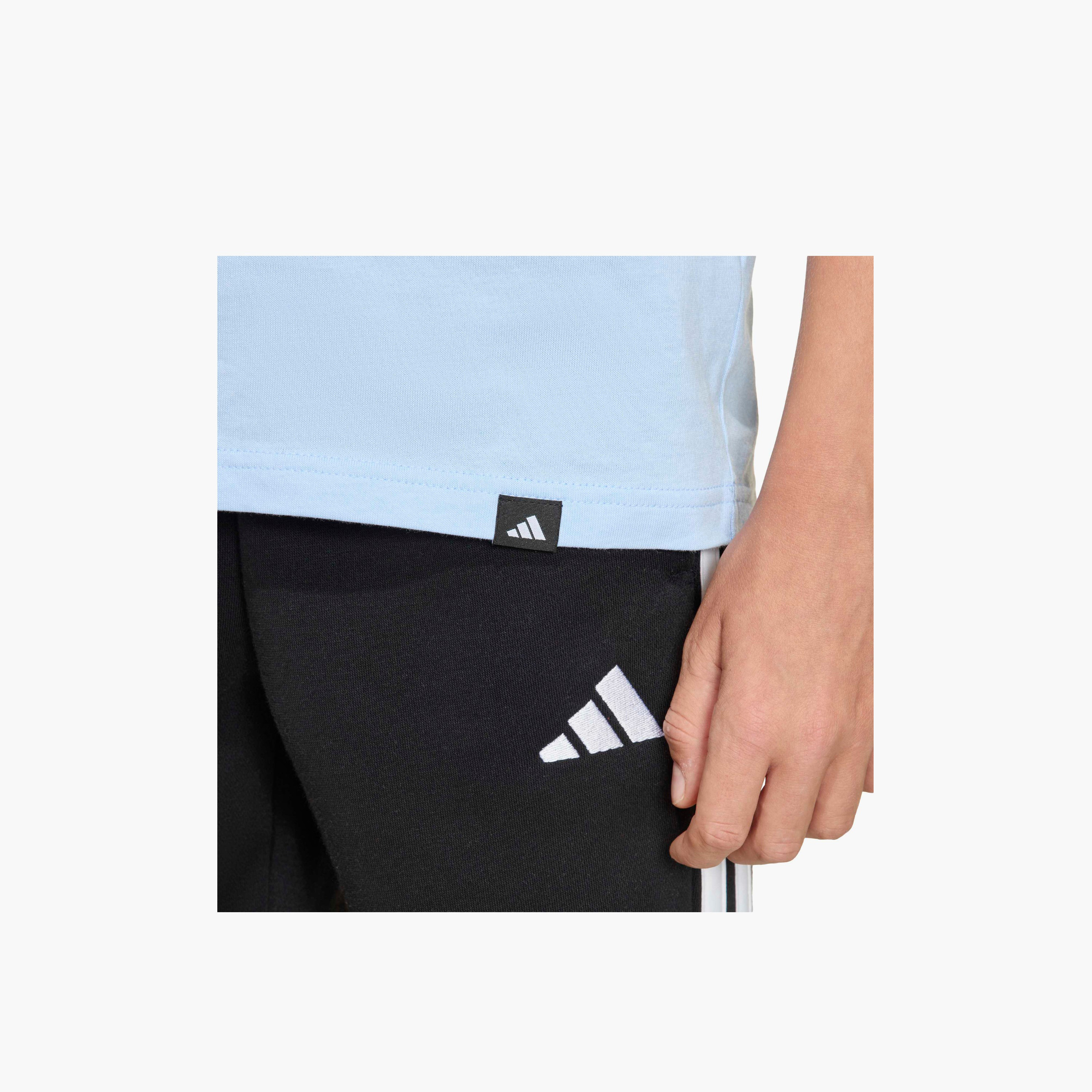 adidas Crew Neck Short Sleeves T-shirt with Football Print-boys-clothing-sportswear-tops-image-6