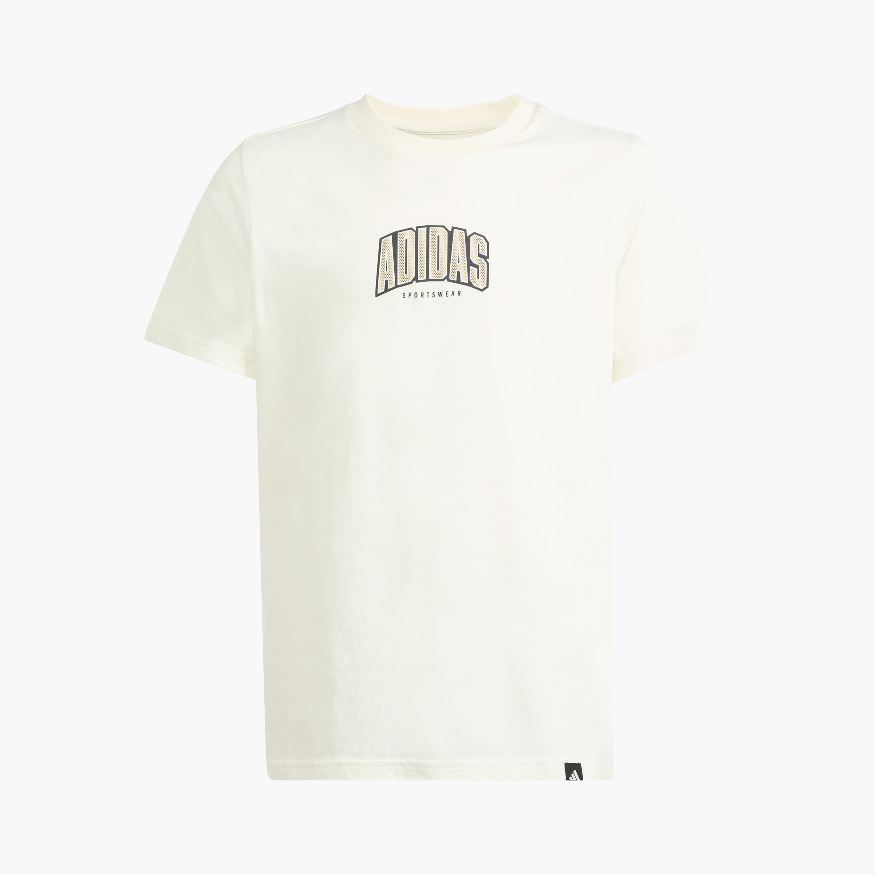 adidas Crew Neck Short Sleeve T-shirt with Logo Print-boys-clothing-sportswear-tops-image-1