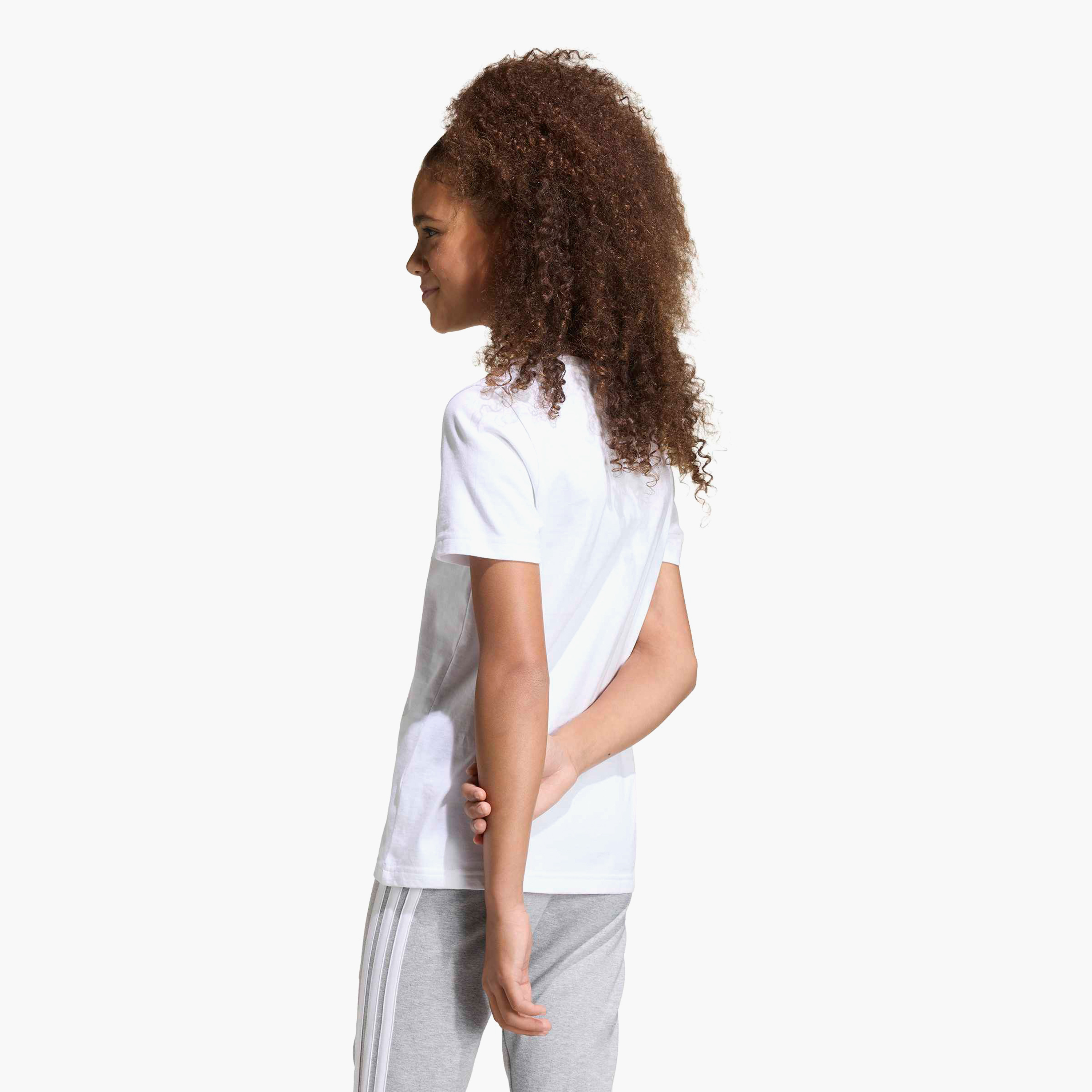adidas Round Neck Short Sleeve T-shirt with Logo Print-girls-clothing-tshirts-image-3