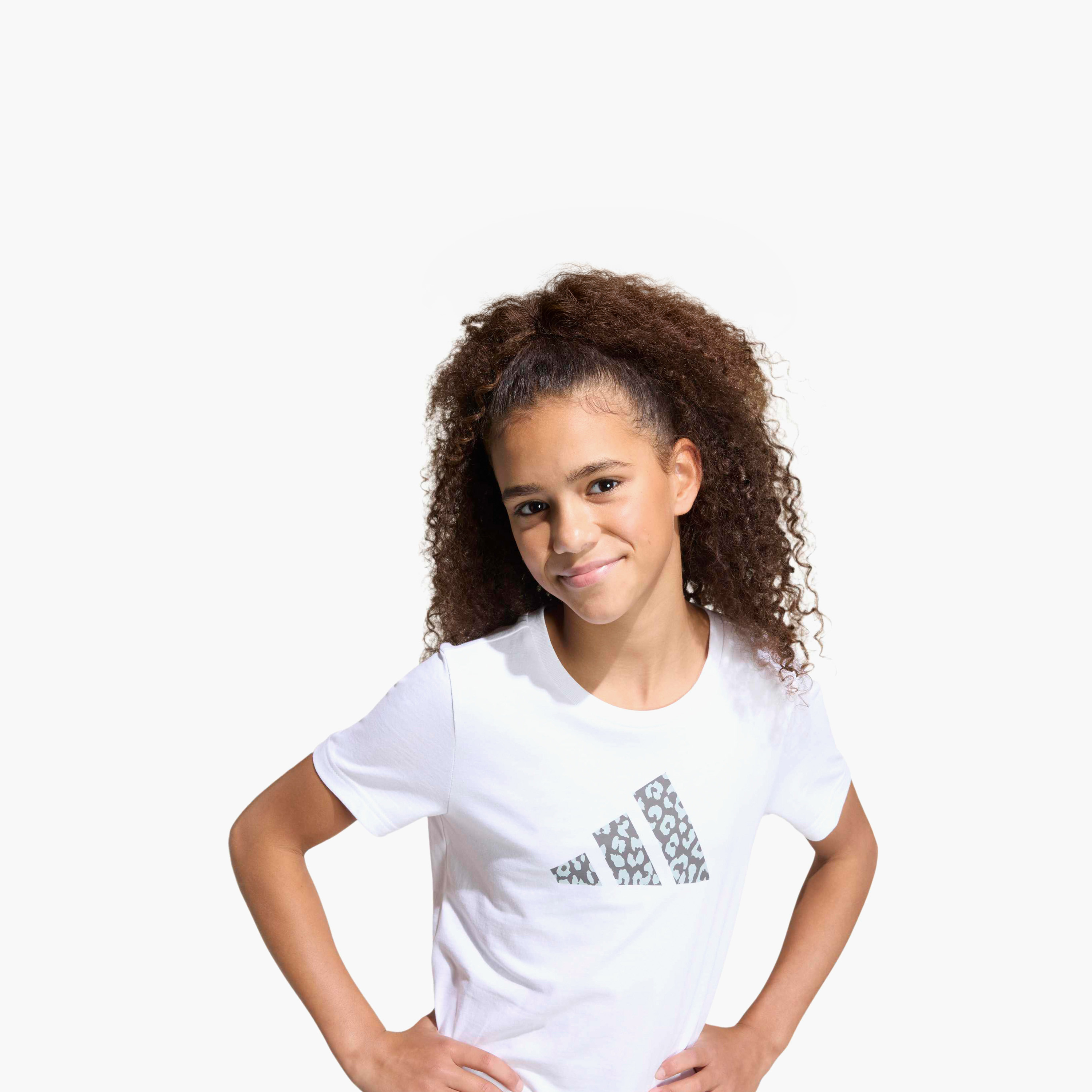 adidas Round Neck Short Sleeve T-shirt with Logo Print-girls-clothing-tshirts-image-5