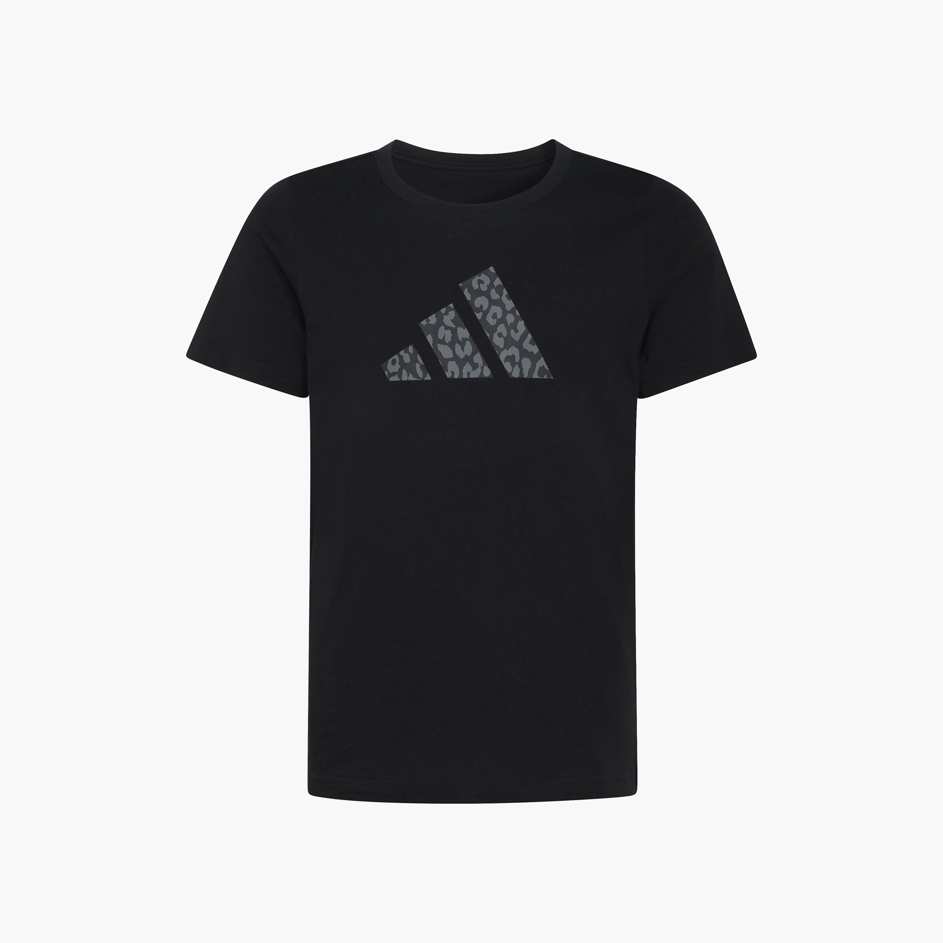 adidas Round Neck Short Sleeve T-shirt with Logo Print-girls-clothing-tshirts-image-1