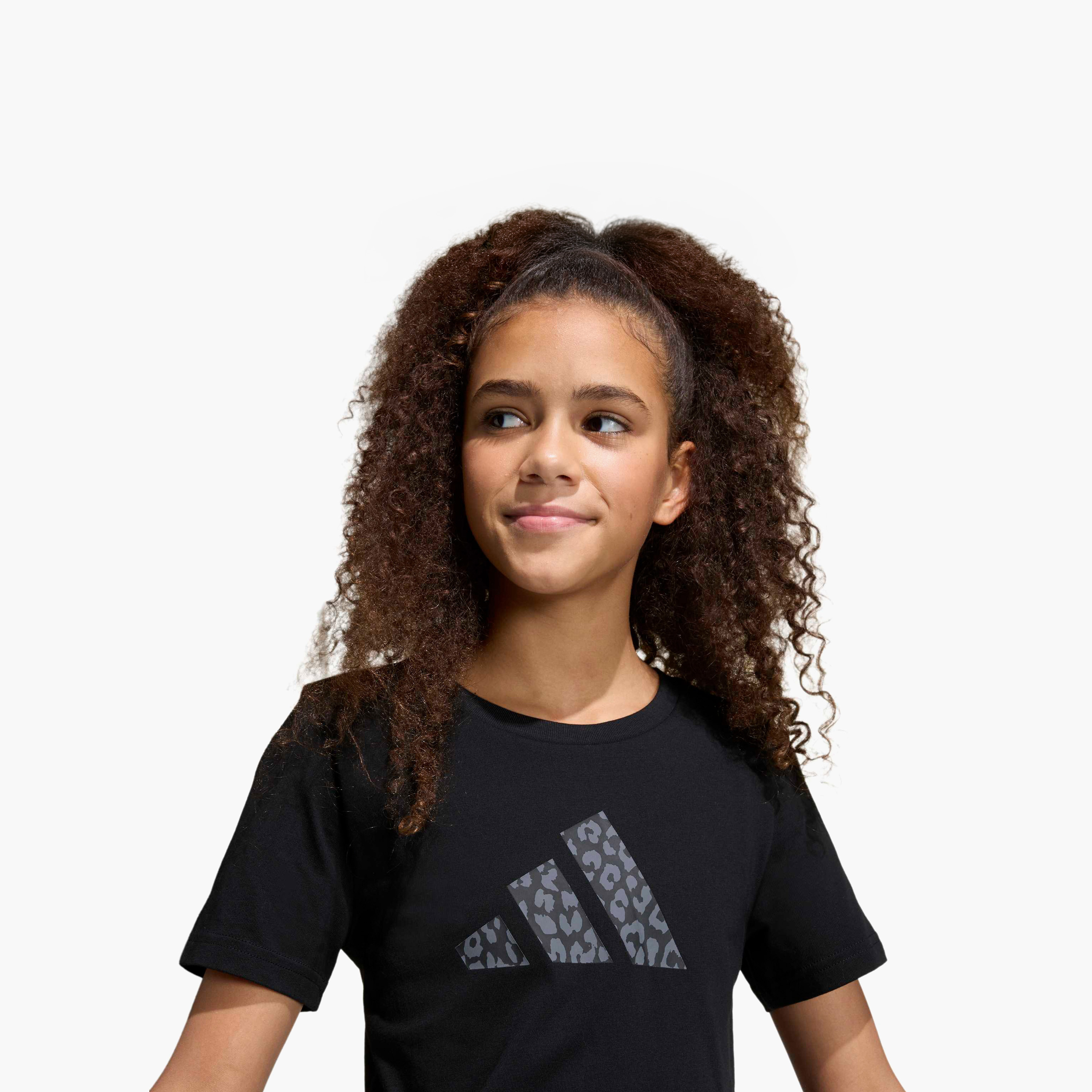 adidas Round Neck Short Sleeve T-shirt with Logo Print-girls-clothing-tshirts-image-5