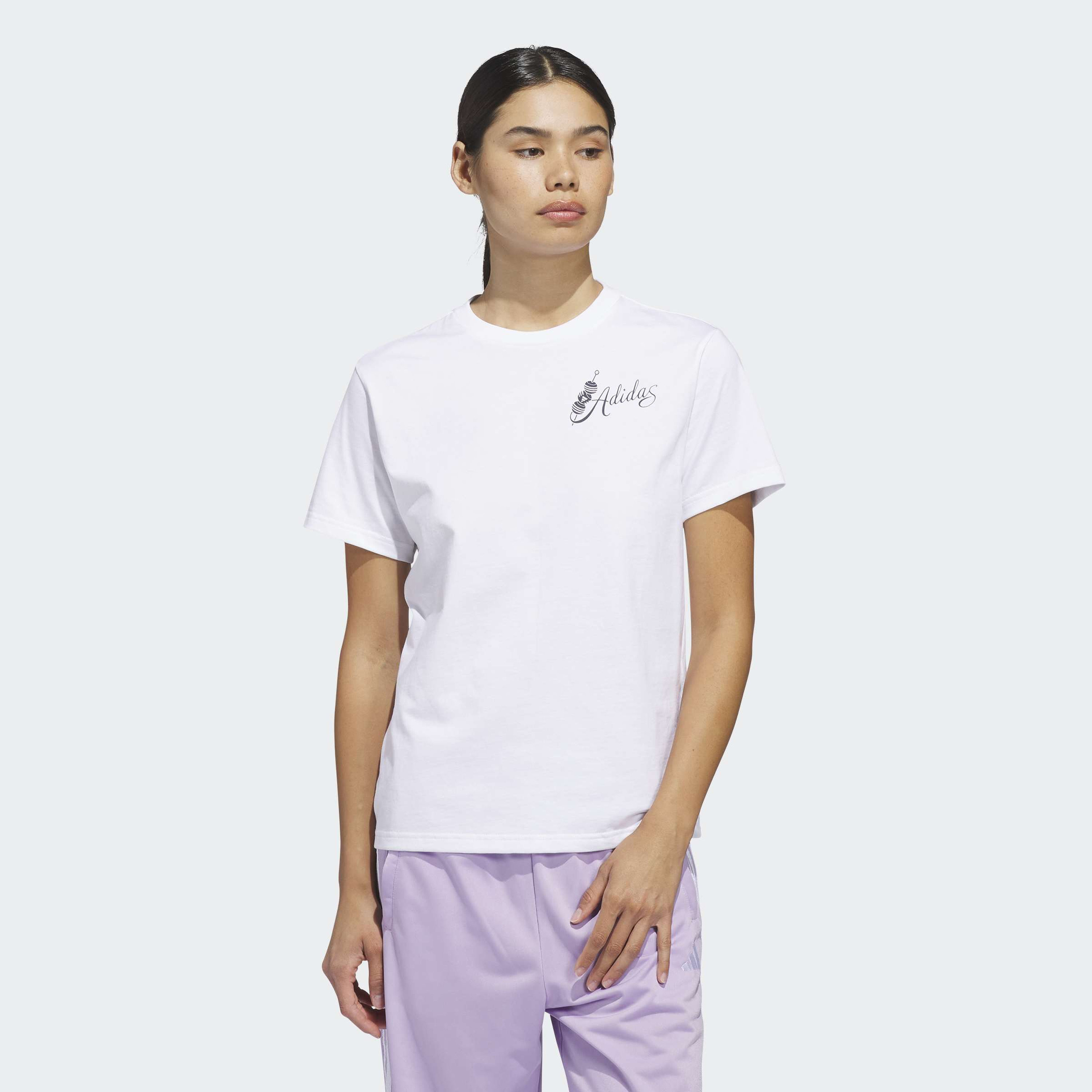 اديداس - تيشيرت نسائي بأكمام قصيرة مطبوع عليه رسومات  يعبّر عن العقل والجسد والروح-sports-women-clothing-tshirtsandvests-image-1