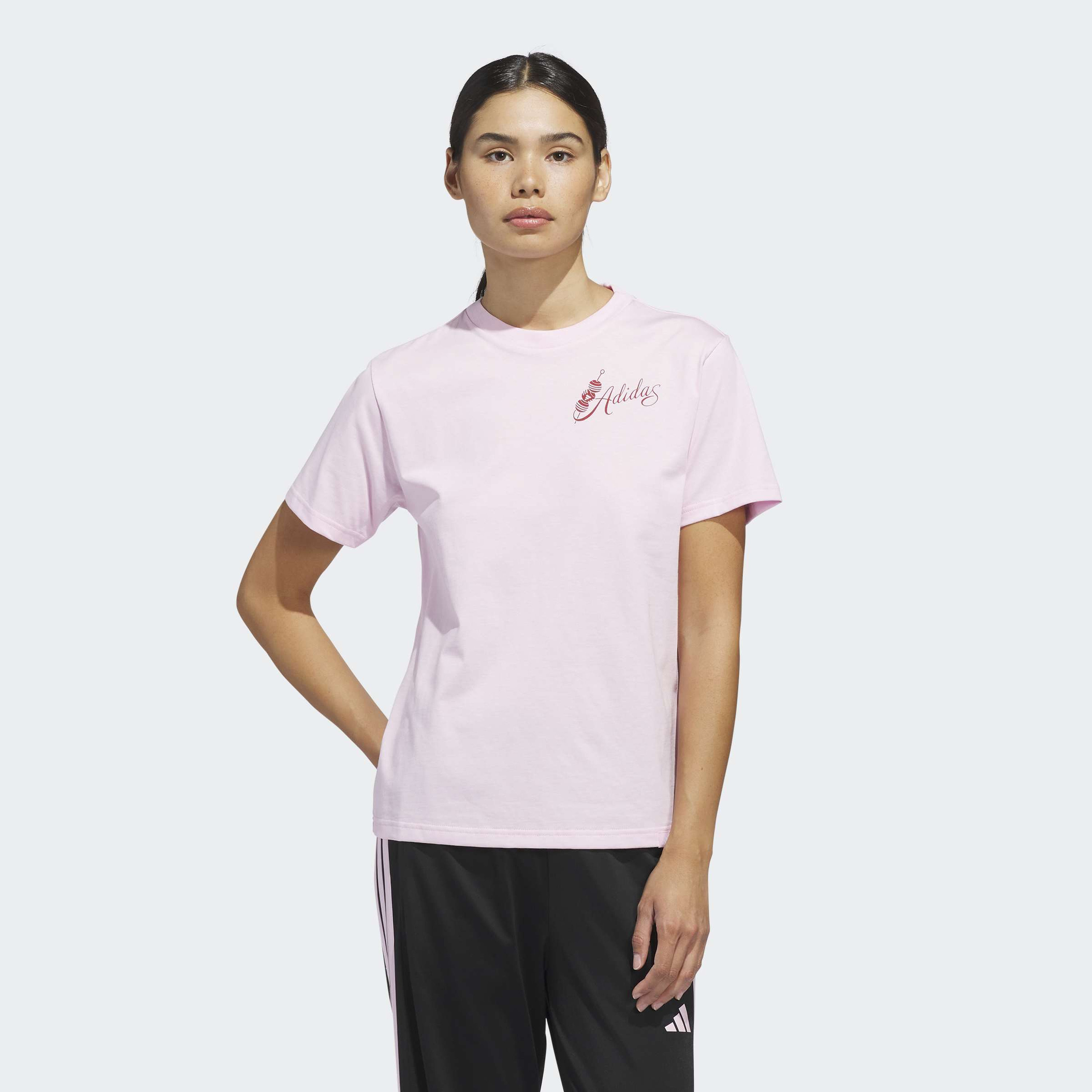 اديداس - تيشيرت نسائي بأكمام قصيرة مطبوع عليه رسومات  يعبّر عن العقل والجسد والروح-sports-women-clothing-tshirtsandvests-image-7