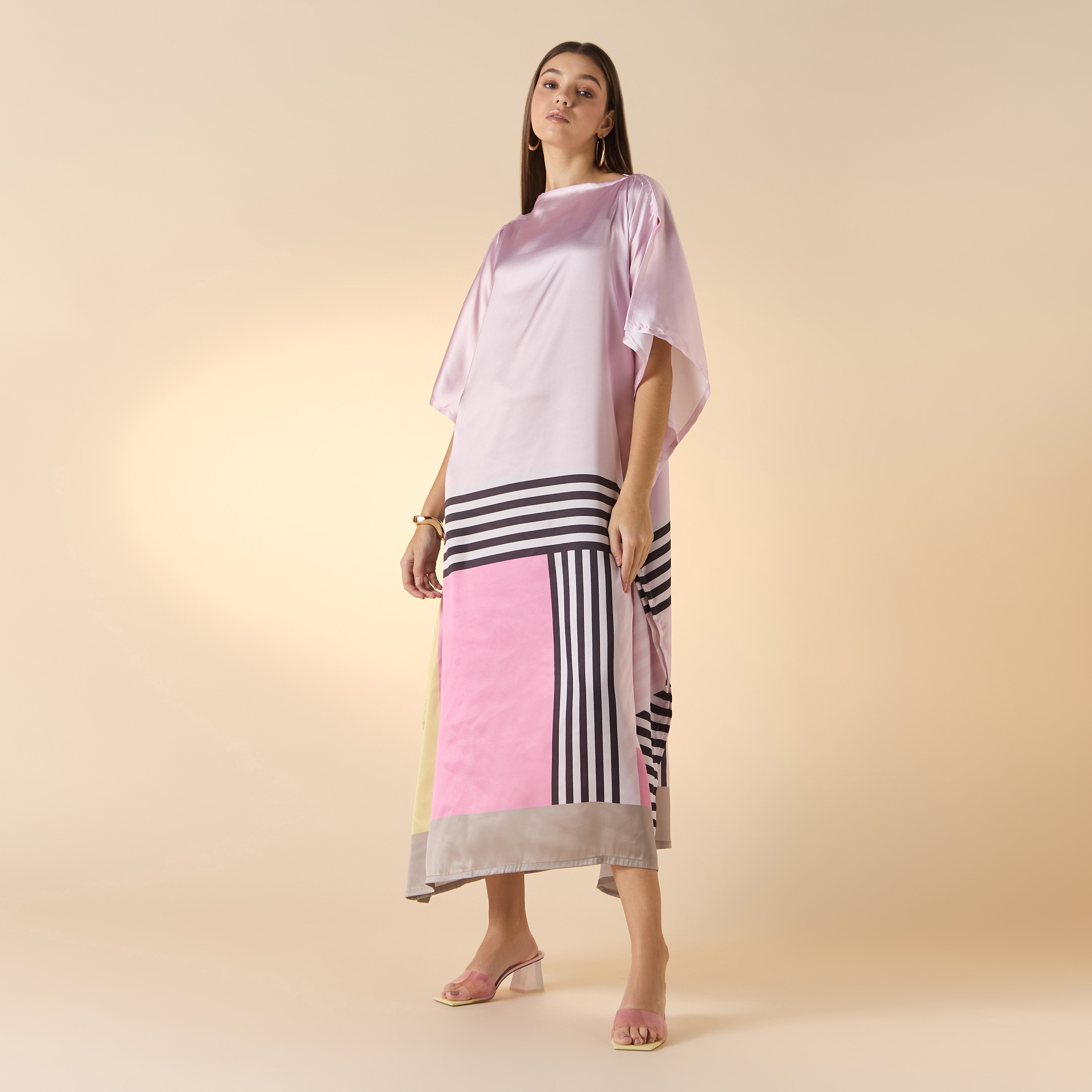 FYOR Striped Boat Neck Midi Kaftan Dress-women-clothing-dresses-image-1
