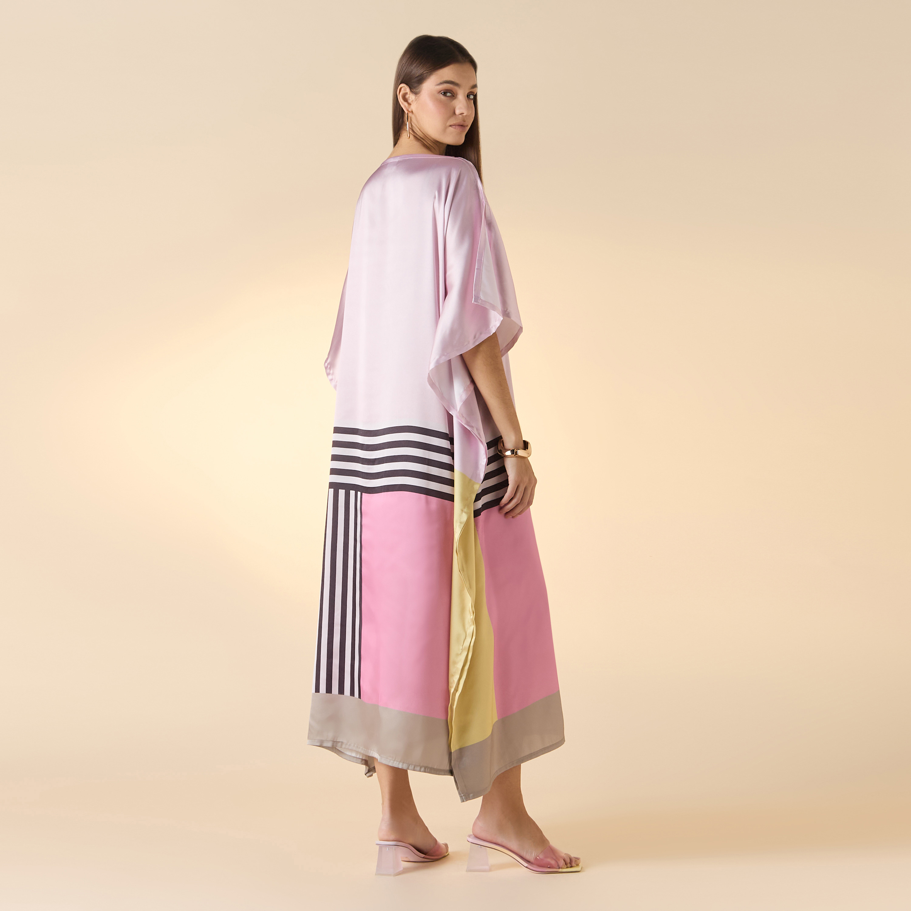 FYOR Striped Boat Neck Midi Kaftan Dress-women-clothing-dresses-image-2