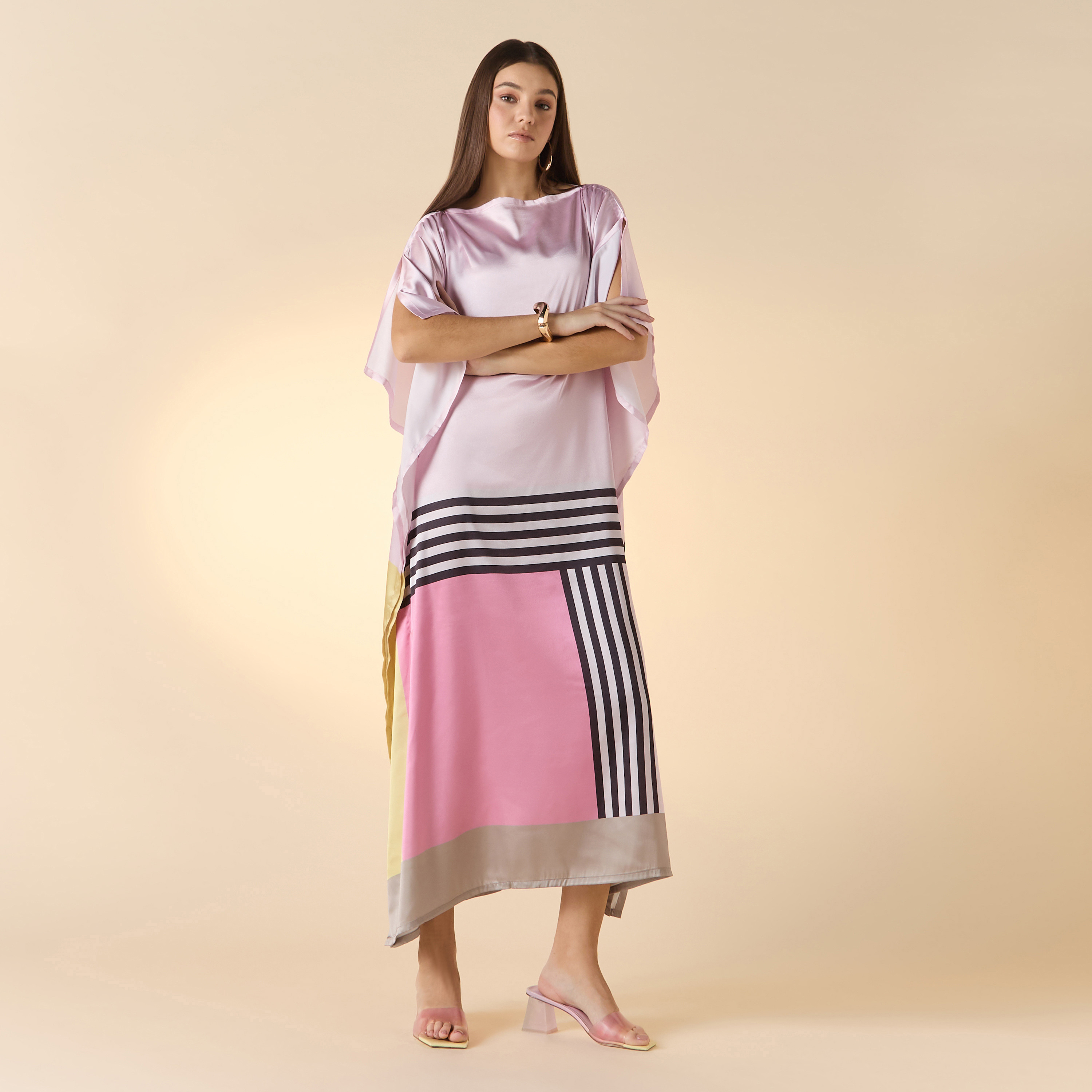 FYOR Striped Boat Neck Midi Kaftan Dress-women-clothing-dresses-image-3