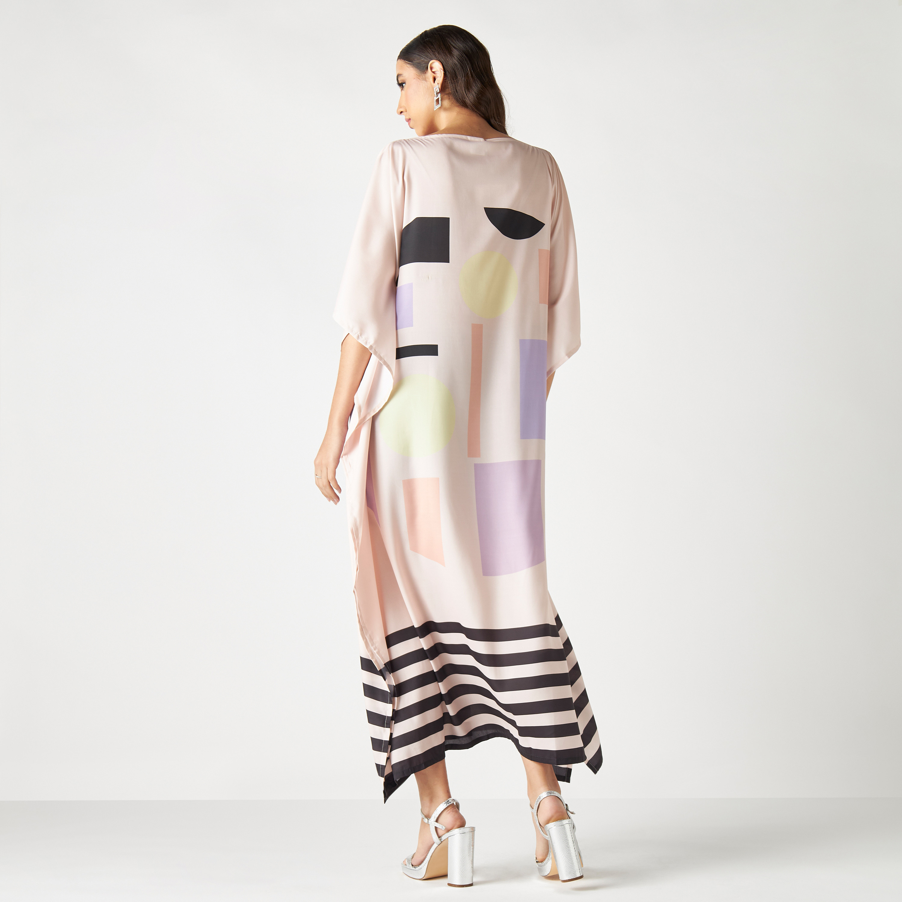 FYOR All-Over Print Kaftan Dress with Slit Detail-women-clothing-dresses-image-3