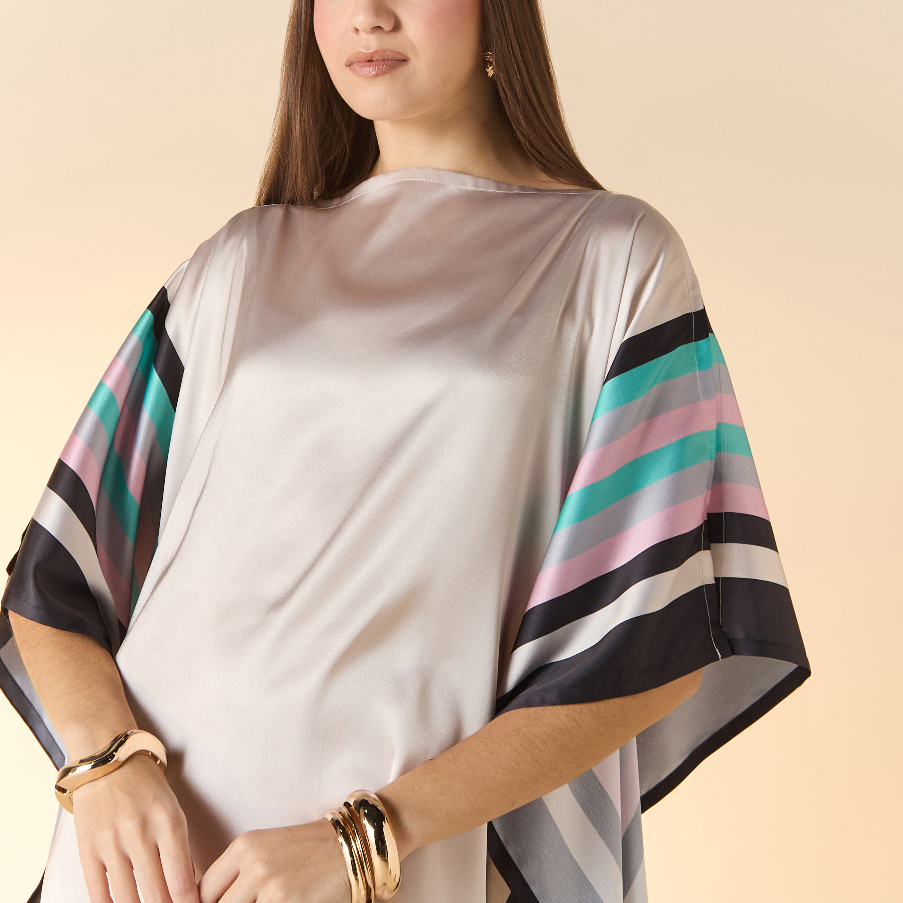 FYOR Printed Boat Neck Maxi Kaftan Dress-women-arabicclothing-kaftan-image-4