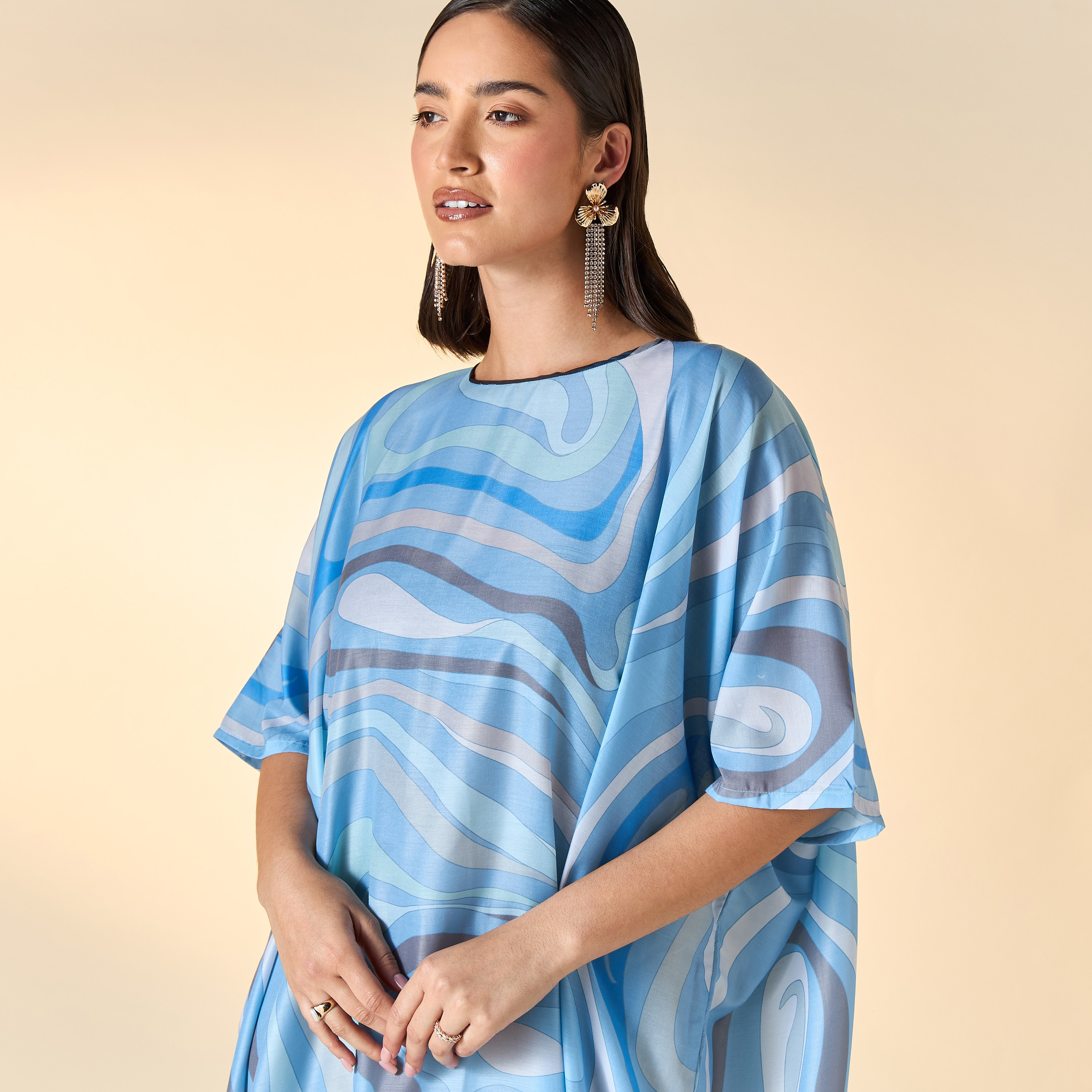 فستان قفطان بياقة مستديرة وطبعات من فيور-women-clothing-dresses-image-4