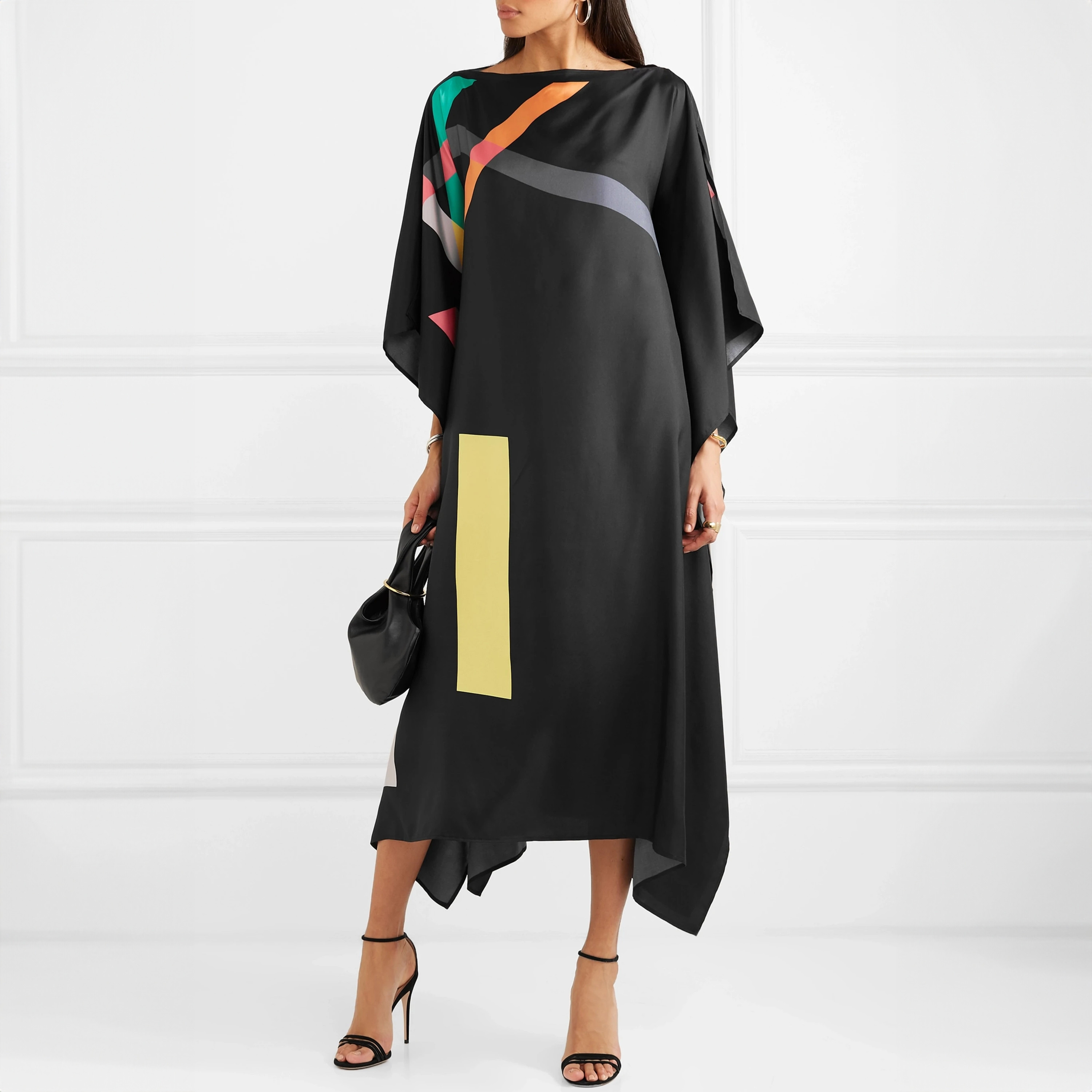 FYOR Printed Boat Neck Midi Kaftan Dress-women-arabicclothing-kaftan-image-1