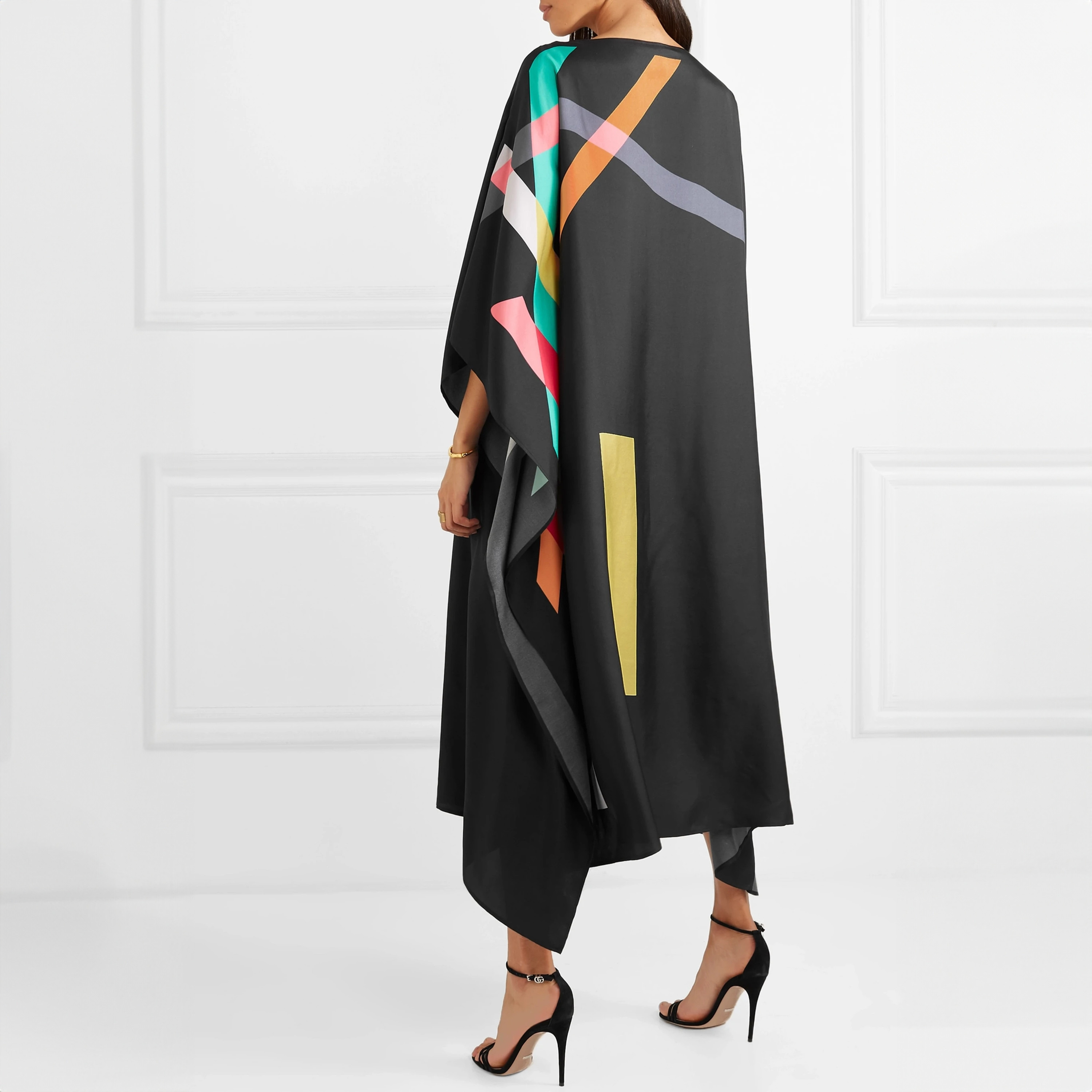 FYOR Printed Boat Neck Midi Kaftan Dress-women-arabicclothing-kaftan-image-3