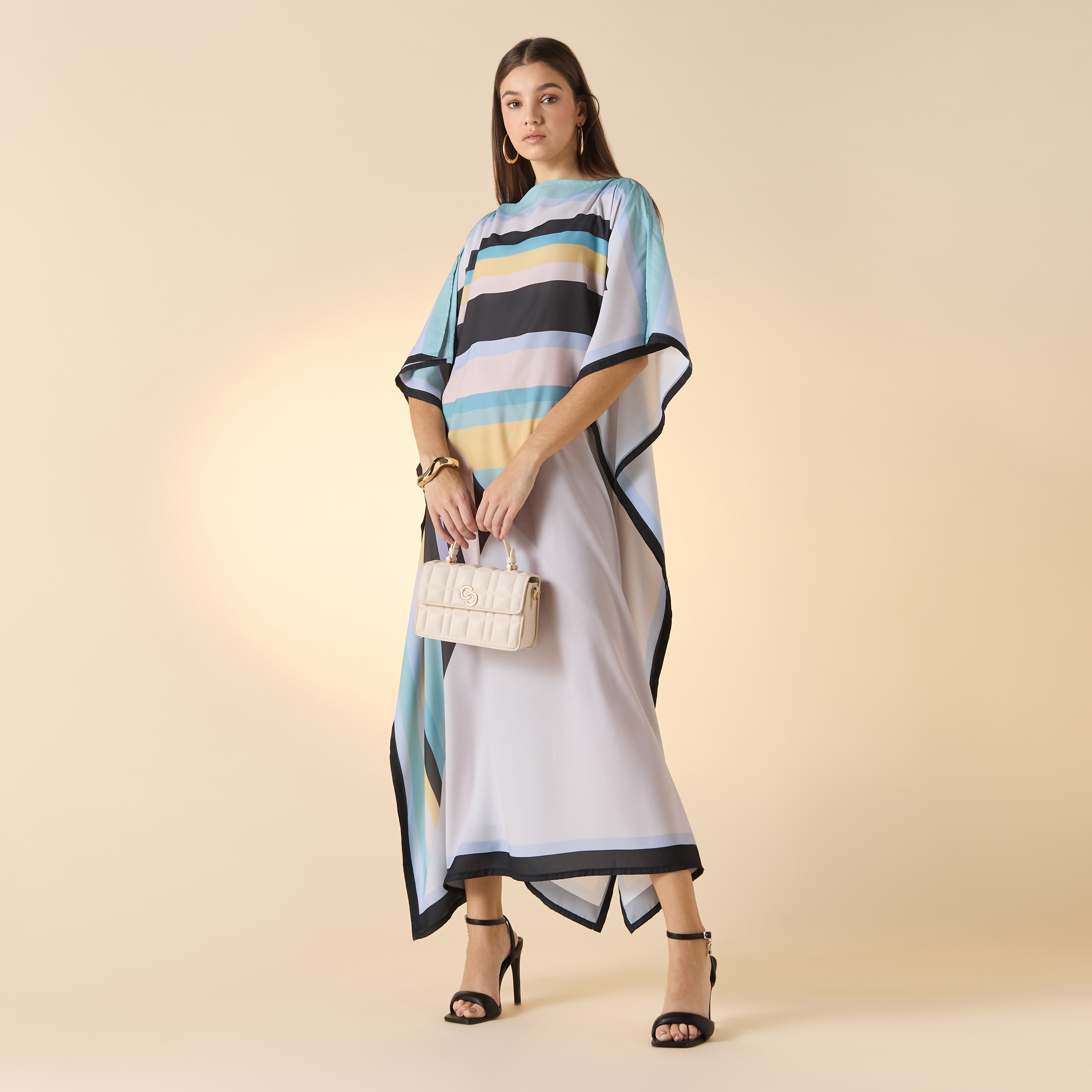 FYOR Striped Boat Neck Maxi Kaftan Dress-women-clothing-dresses-image-3